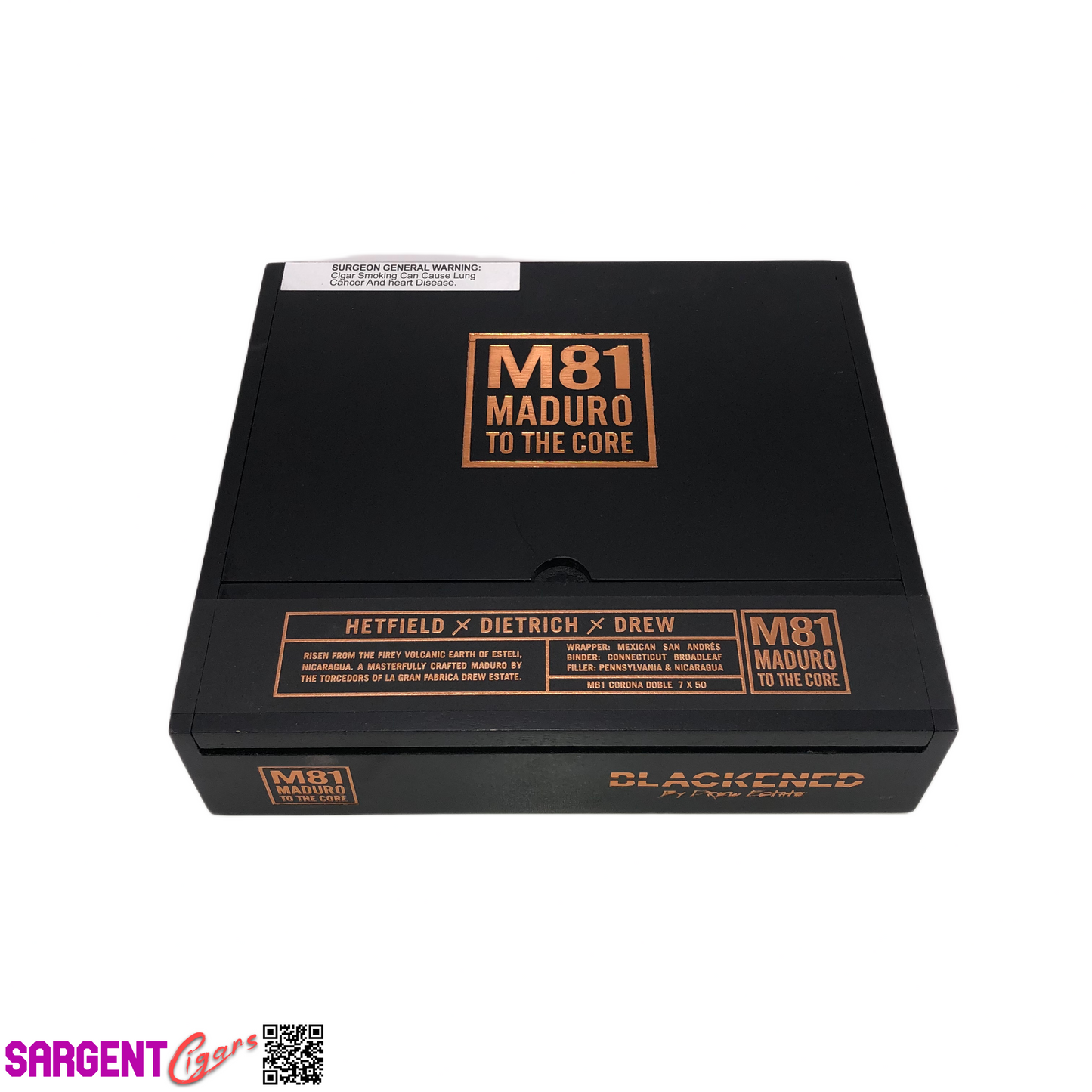James Hetfield Metallica M81 Blackend Doble Empty Wooden Cigar Box 8.75x8x2
