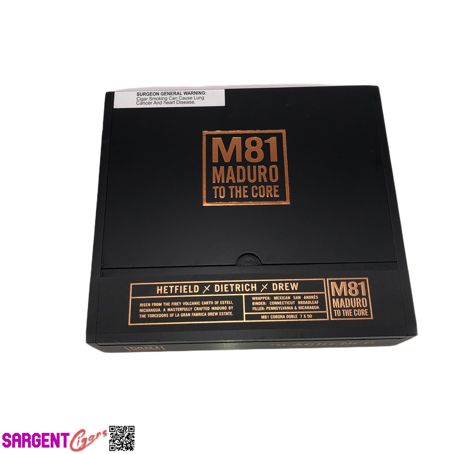 James Hetfield Metallica M81 Blackend Doble Empty Wooden Cigar Box 8.75x8x2