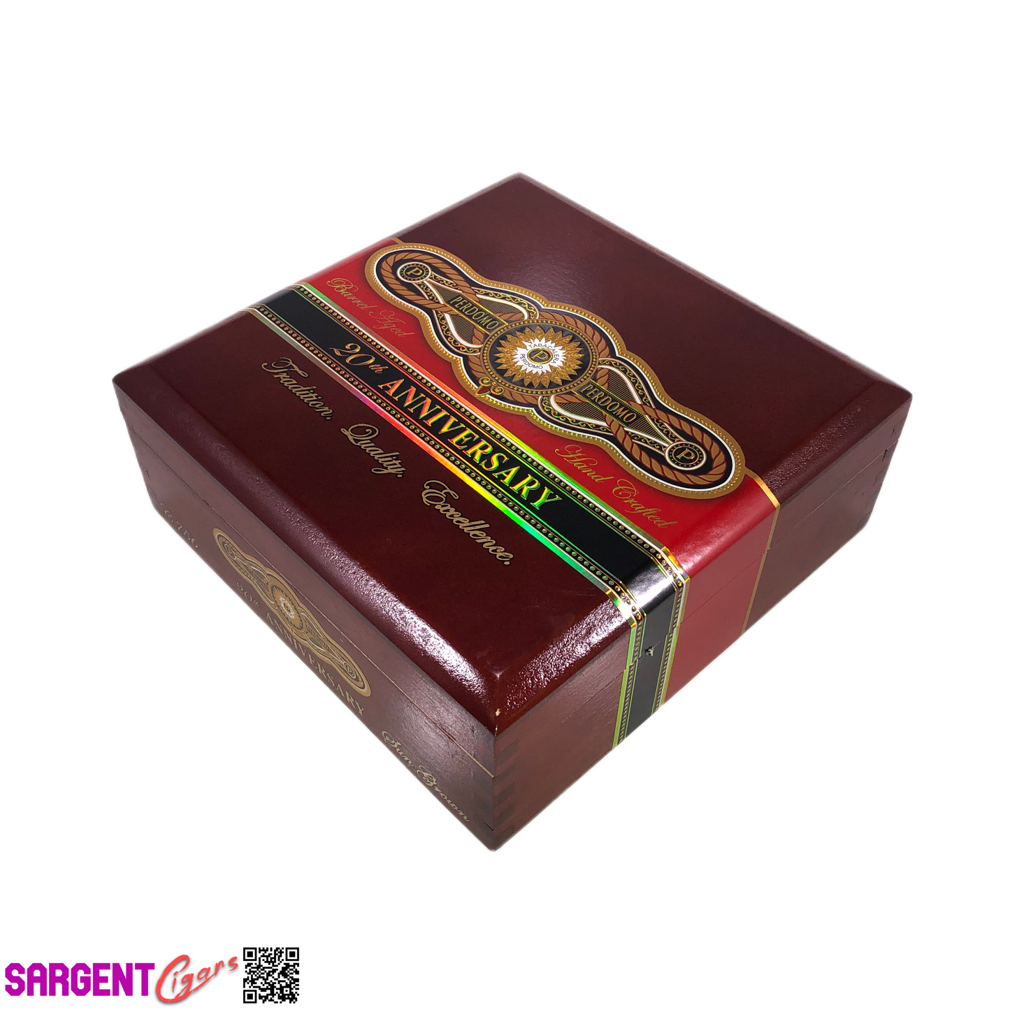Perdomo 20th Anniversary Sun Grown Churchill Empty Wooden Cigar Box 8x8x3