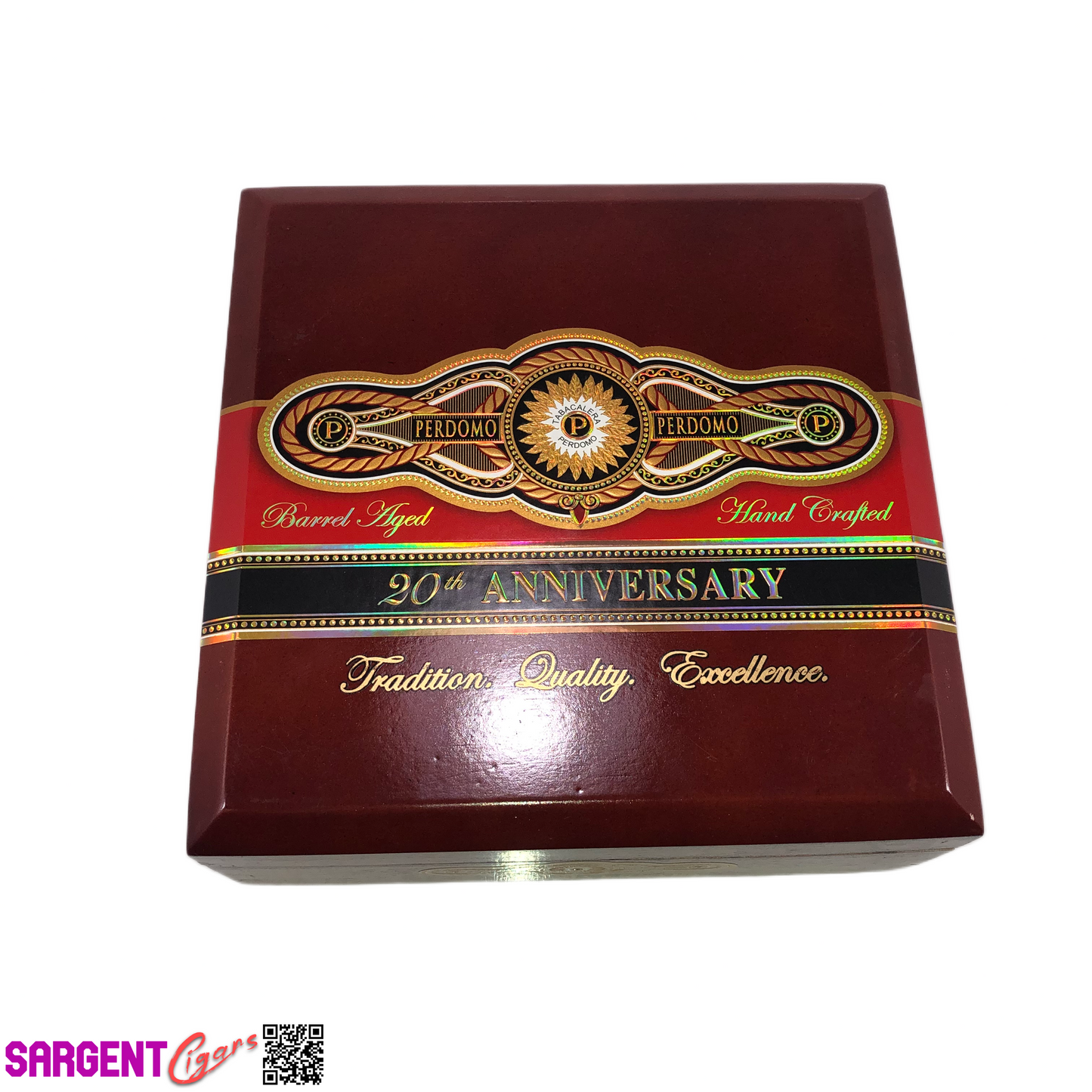 Perdomo 20th Anniversary Sun Grown Churchill Empty Wooden Cigar Box 8x8x3