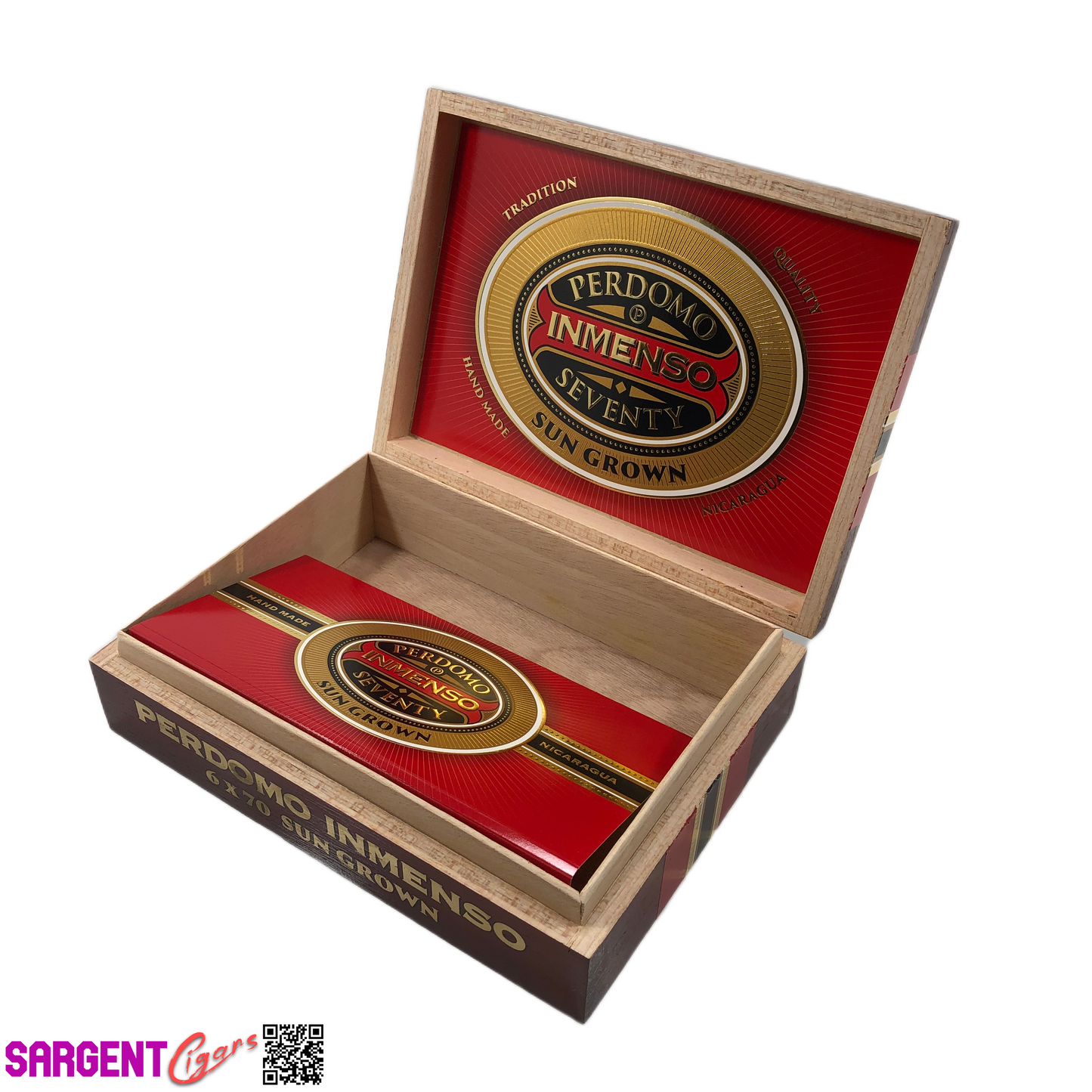 Perdomo Inmenso 6x70 Sungrown Empty Wooden Cigar Box 9.75x7x3