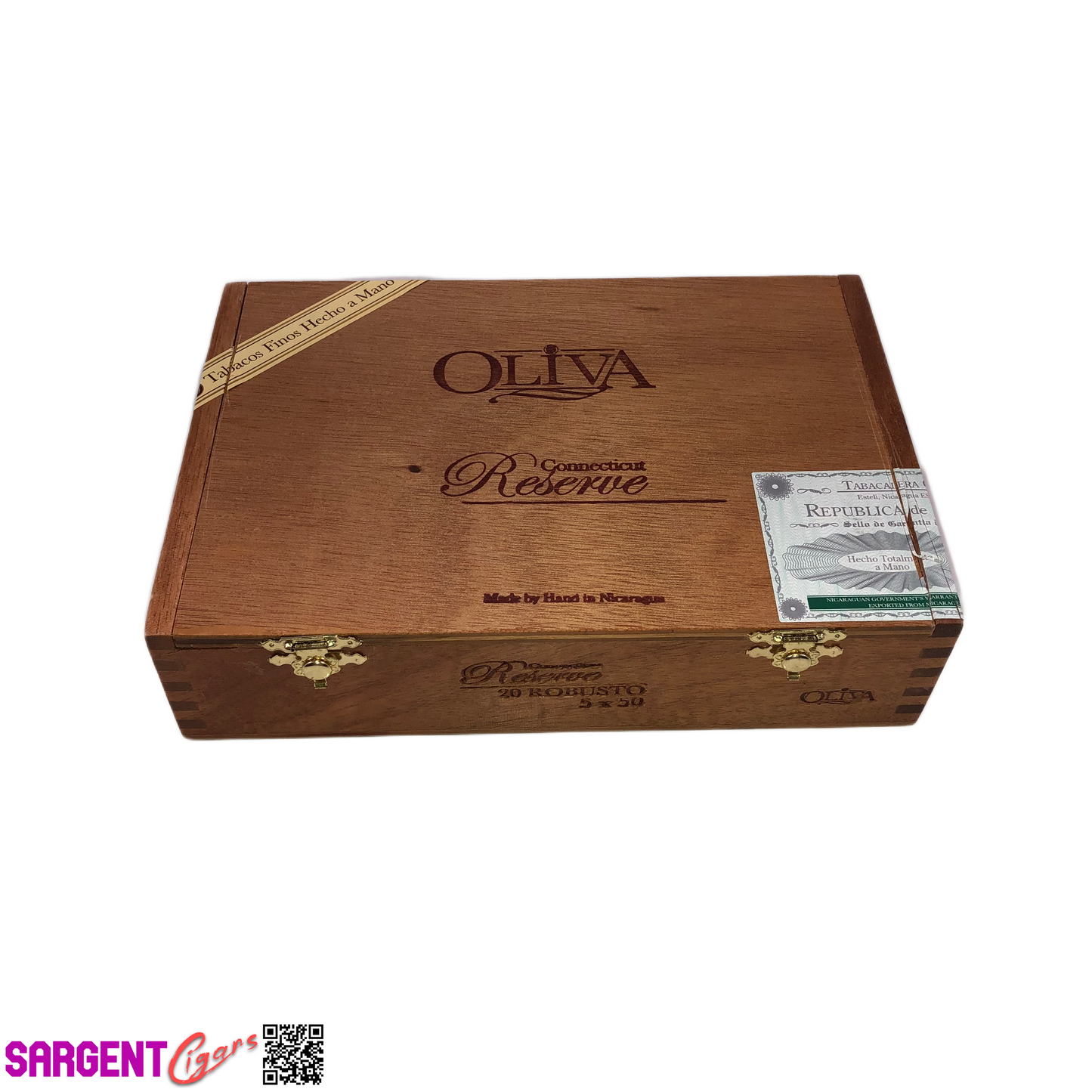 Oliva Reserve Connecticut Robusto Empty Wooden Cigar Box 8.5x6x2