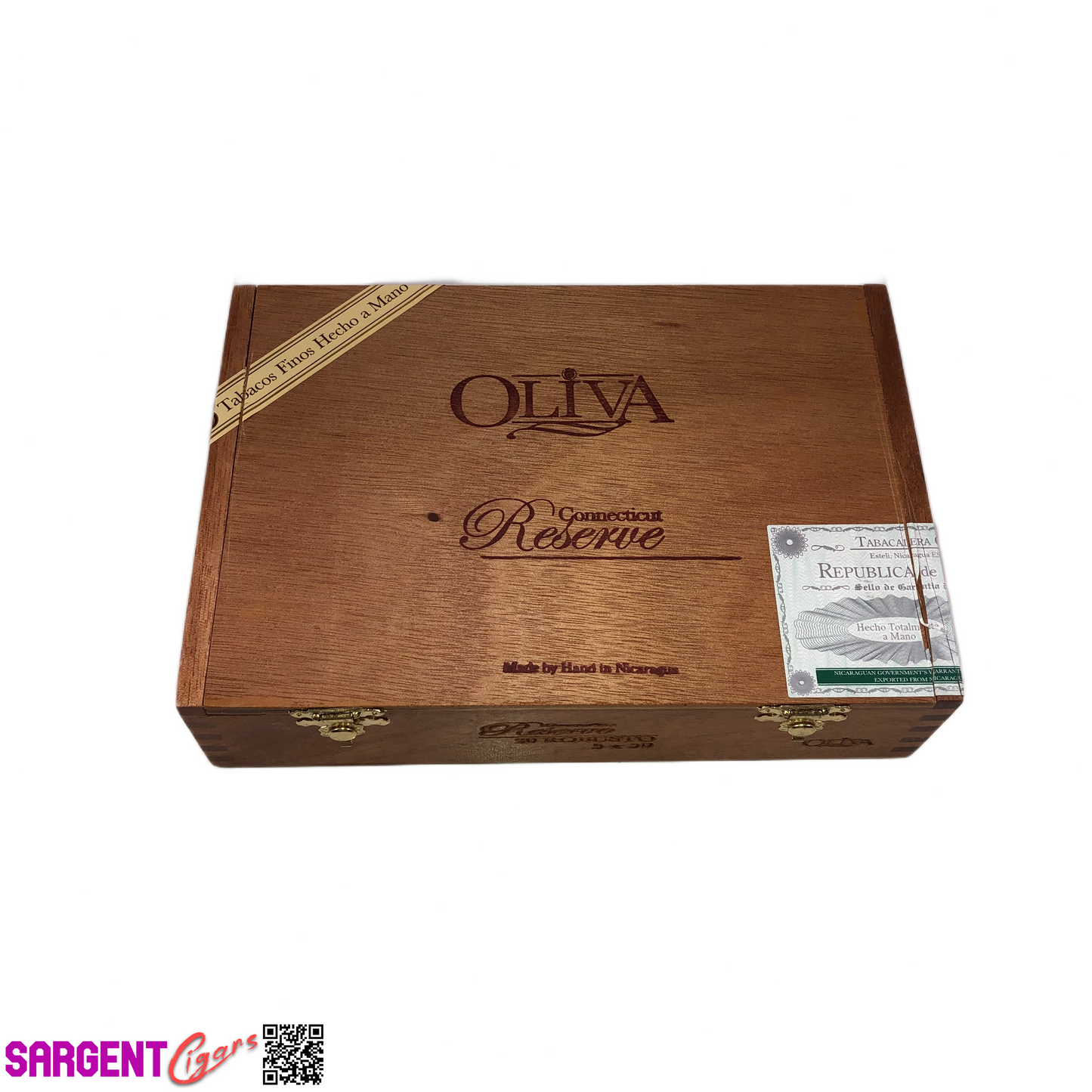 Oliva Reserve Connecticut Robusto Empty Wooden Cigar Box 8.5x6x2