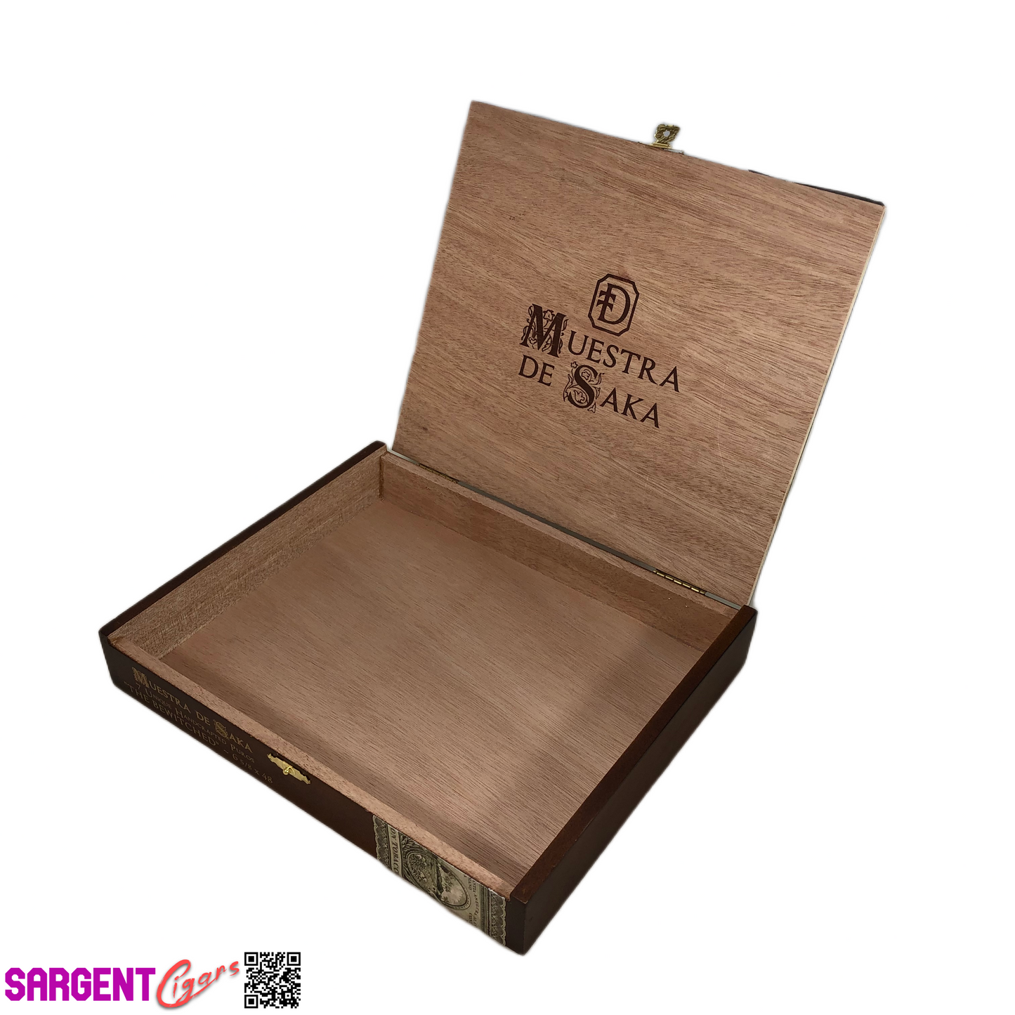Muestra De Saka The Bewitched Empty Wooden Cigar Box 9.75x8x1.5