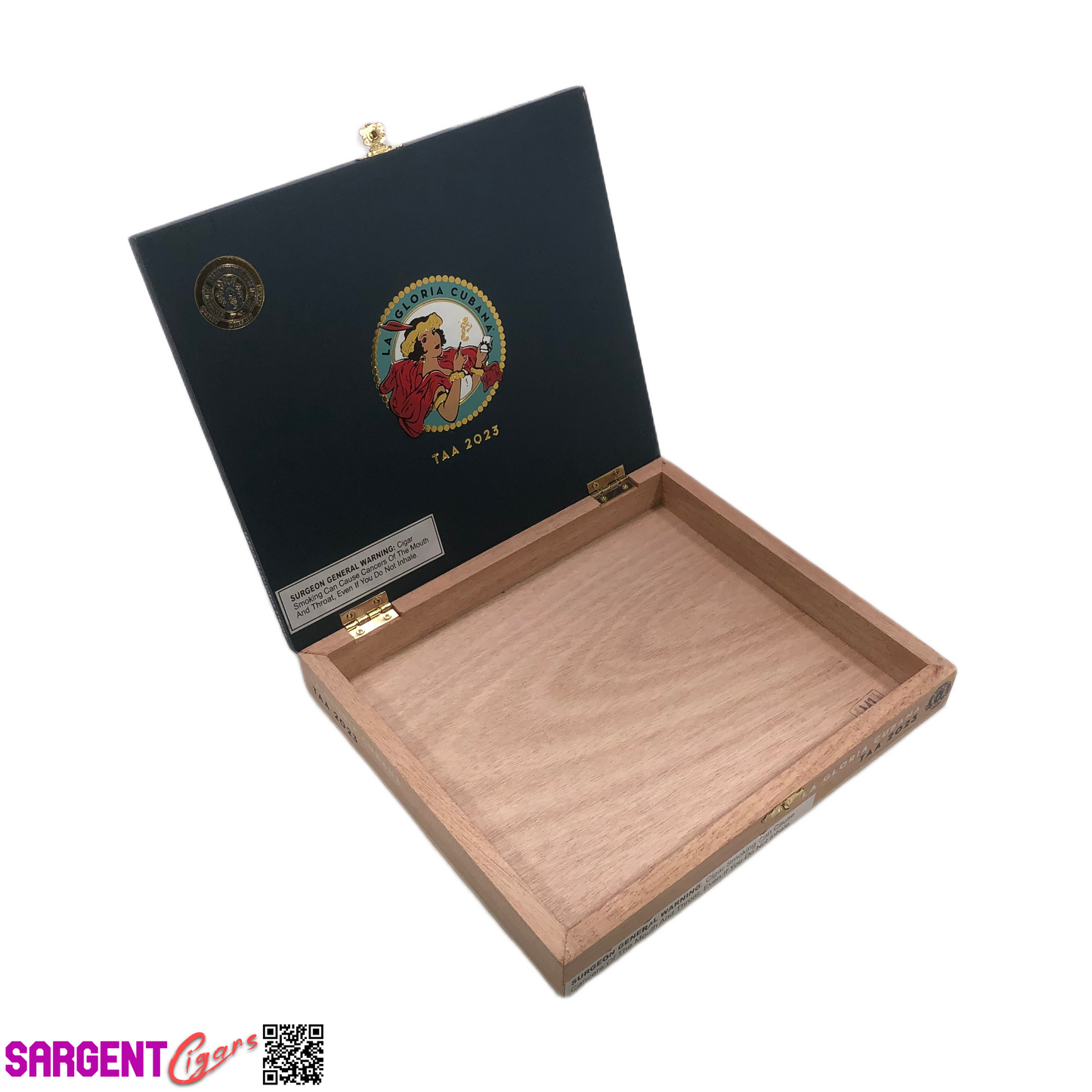 La Gloria TAA Double Robusto Empty Wooden Cigar Box 9.5x8.25x1.5