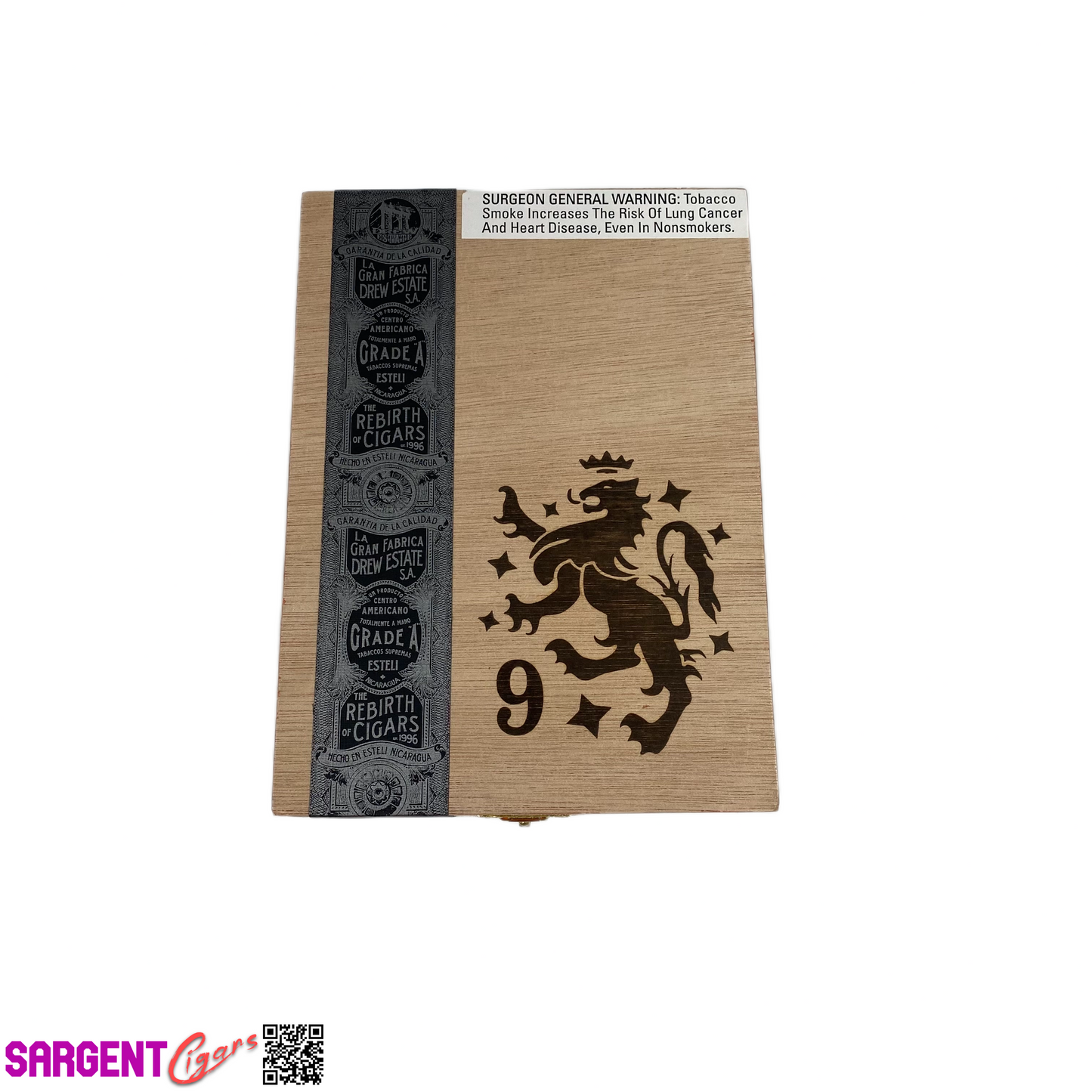 Liga Privada No9 Corona Viva Empty Wooden Cigar Box 5.5x7x4