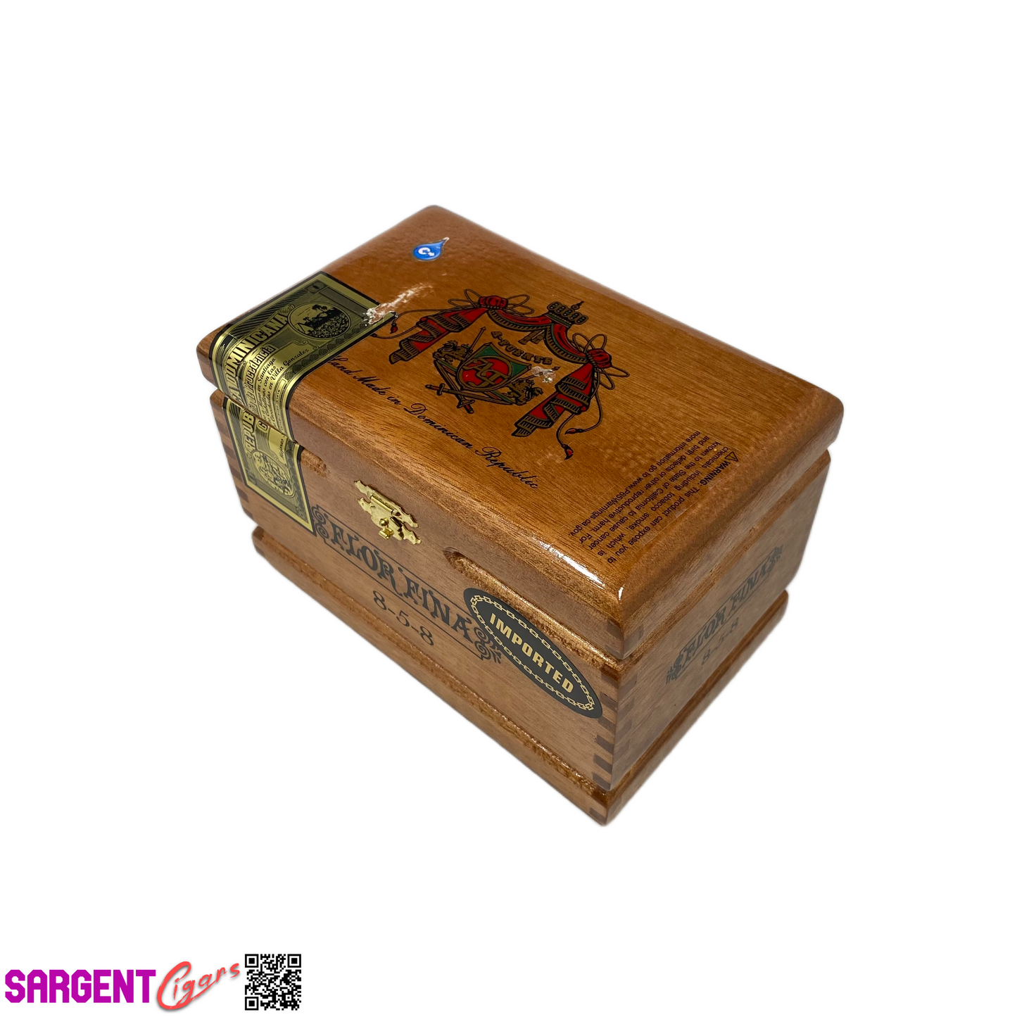 Arturo Fuente Flor Fina 858 Empty Wooden Cigar Box 7x4.5x4.5 (1)