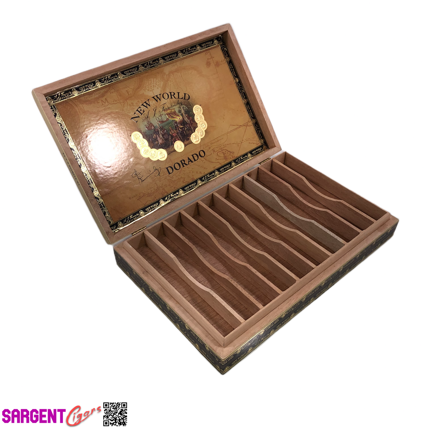 Aj Fernandez Dorado Toro Empty Wooden Cigar Box 10.75x7.25x2