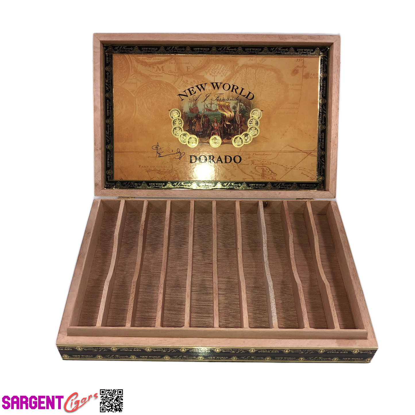 Aj Fernandez Dorado Toro Empty Wooden Cigar Box 10.75x7.25x2