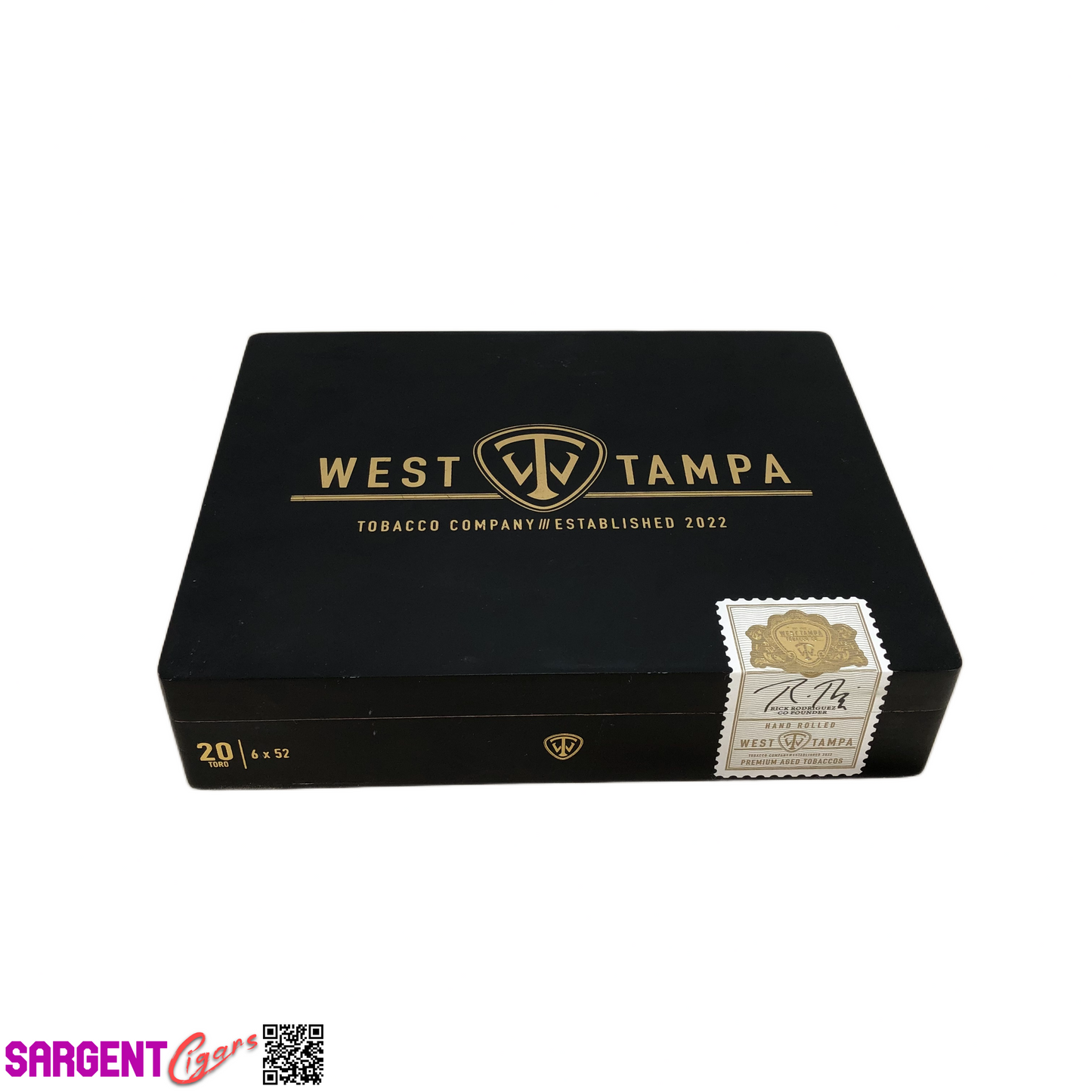 West Tampa Black Toro Empty Wooden Cigar Box 9x7x2