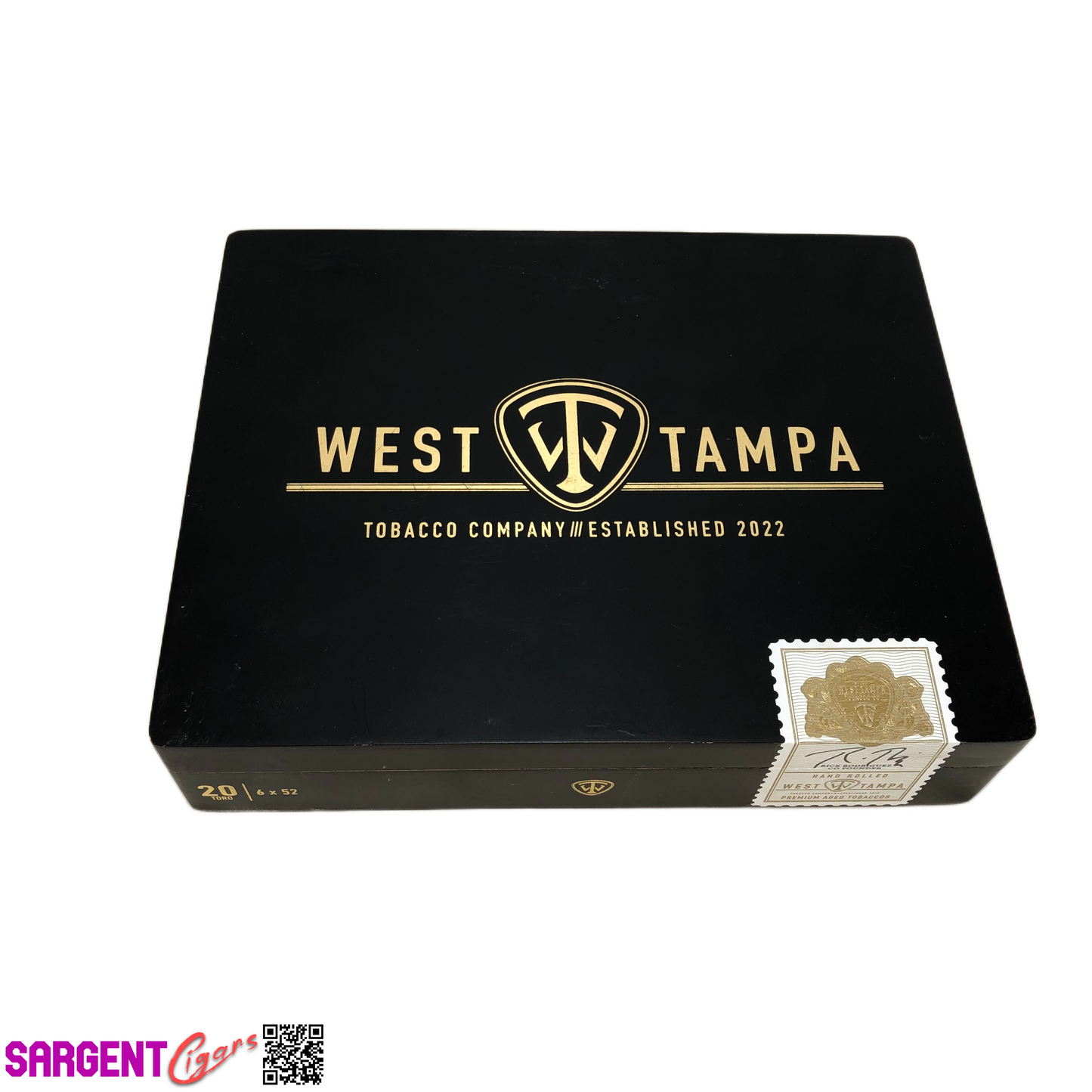 West Tampa Black Toro Empty Wooden Cigar Box 9x7x2