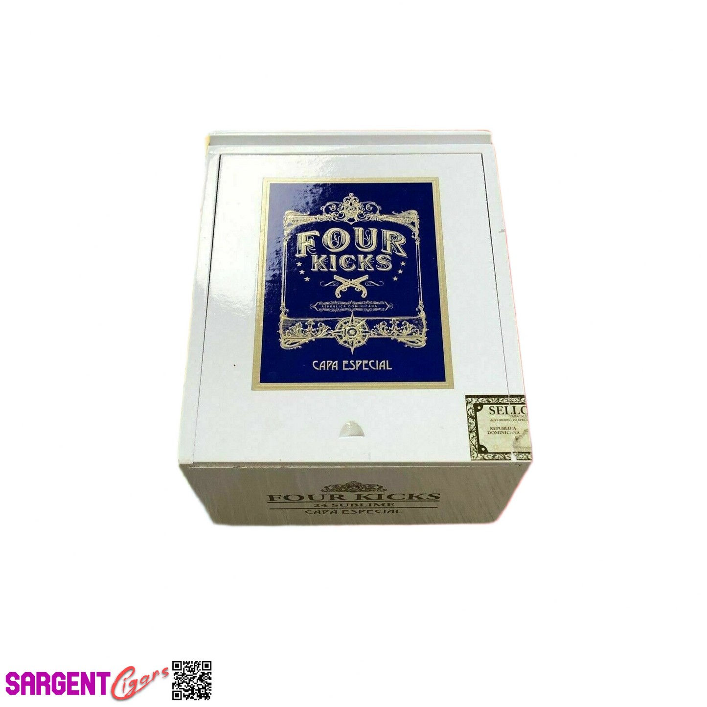 Four Kicks Sublime Empty Wooden Cigar Box 5.75x7x4