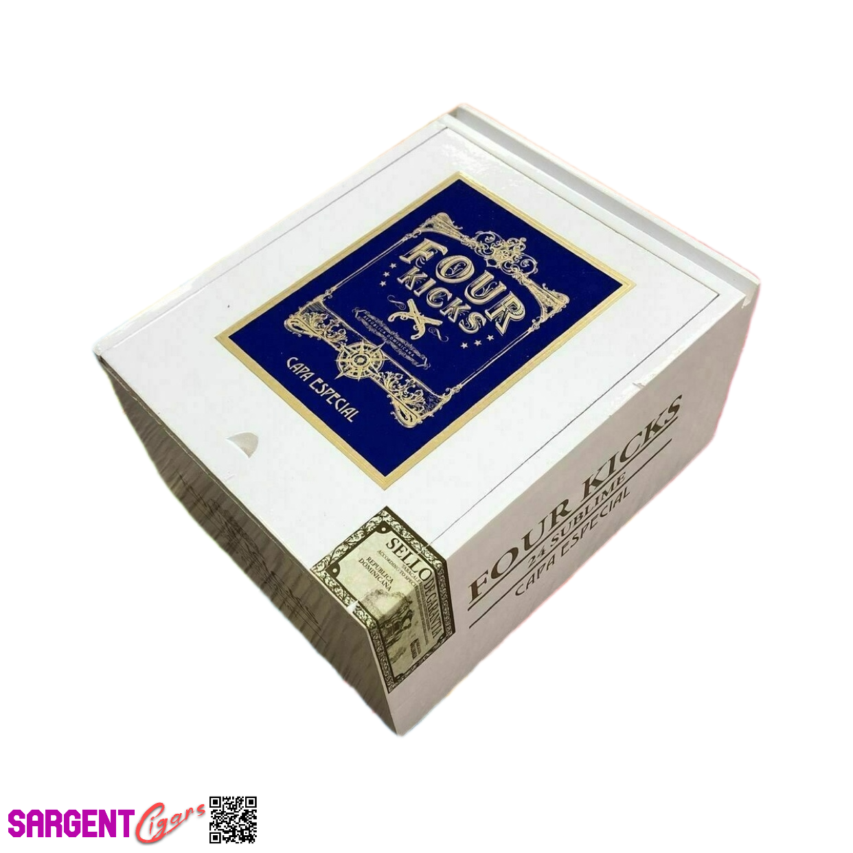 Four Kicks Sublime Empty Wooden Cigar Box 5.75x7x4