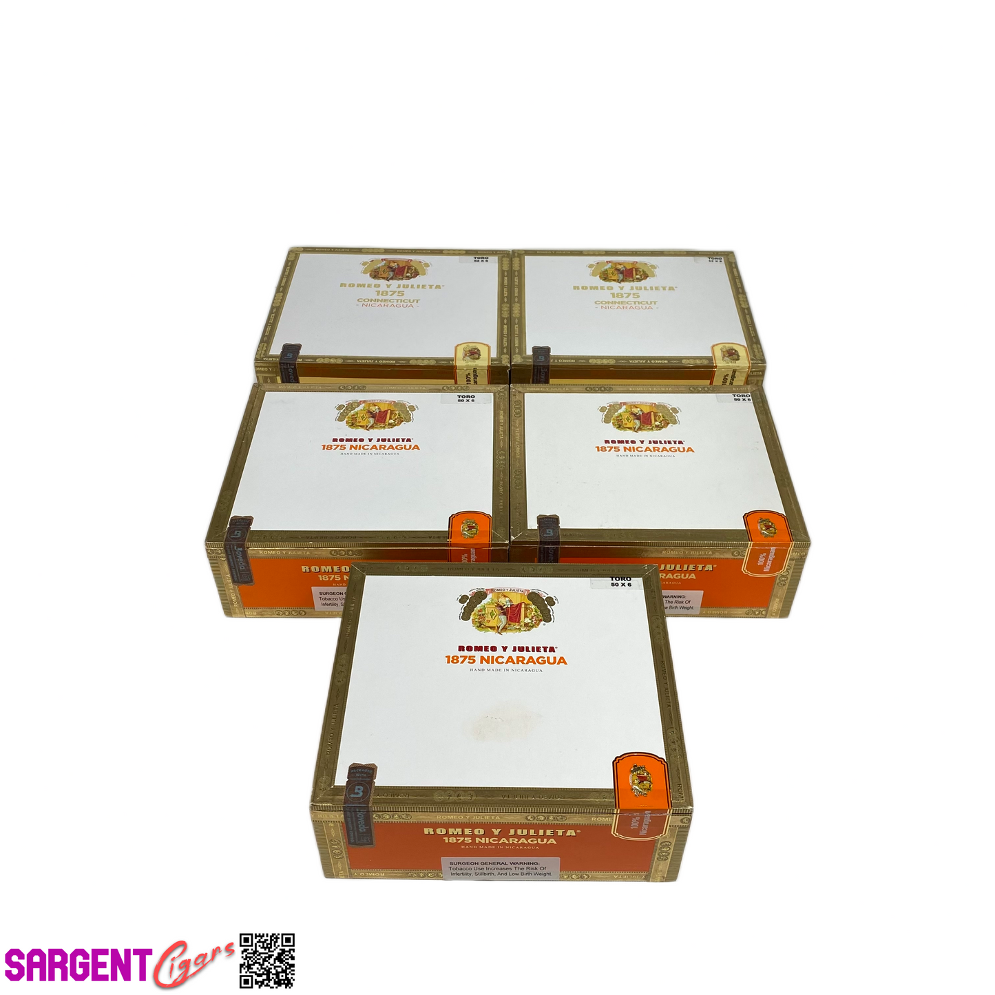 Lot of 5 Romeo Empty Cigar Boxes 7.75x6.75x3 #46