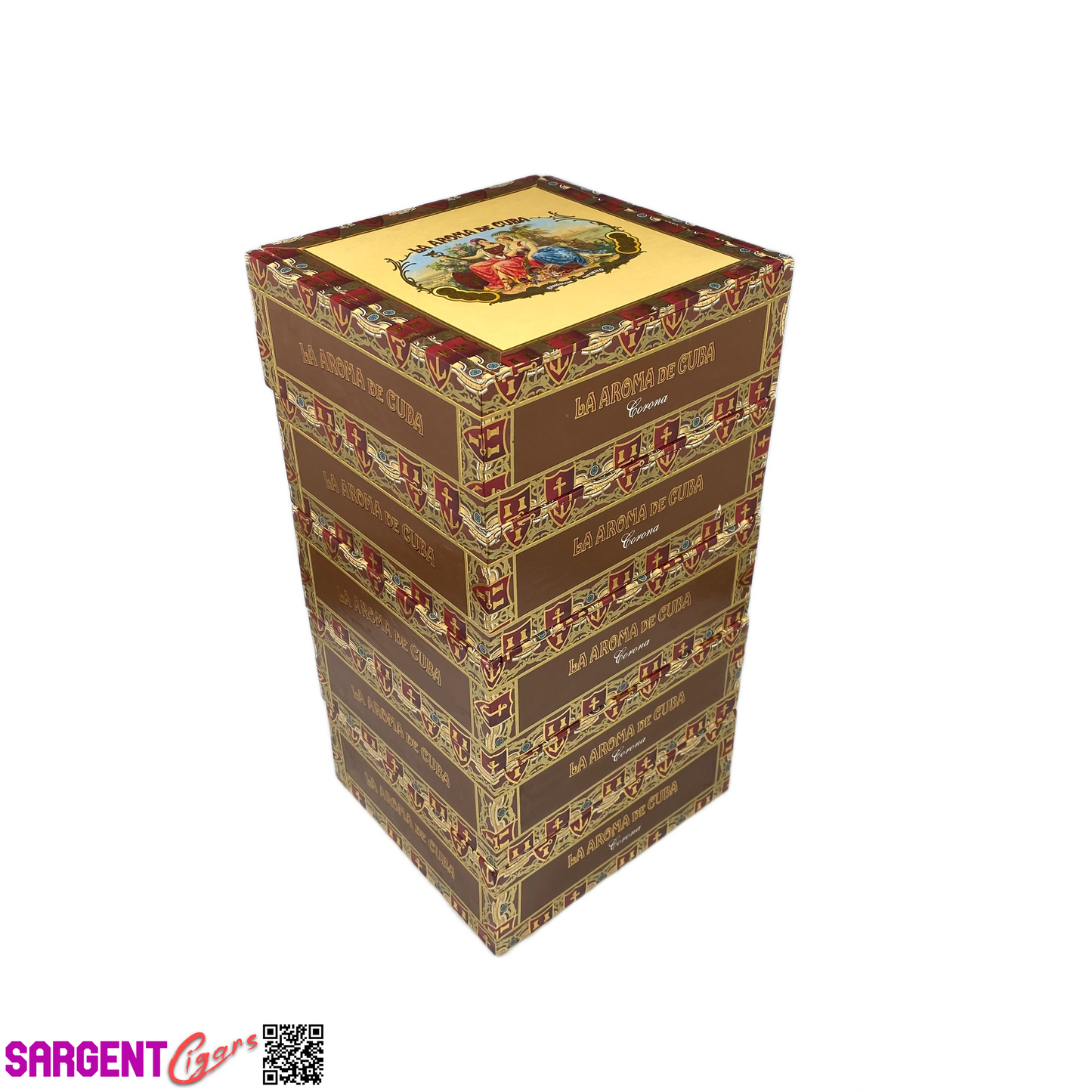 Lot of 5 La Aroma Corona Empty Cigar Boxes 6.75x6x2.5 #103