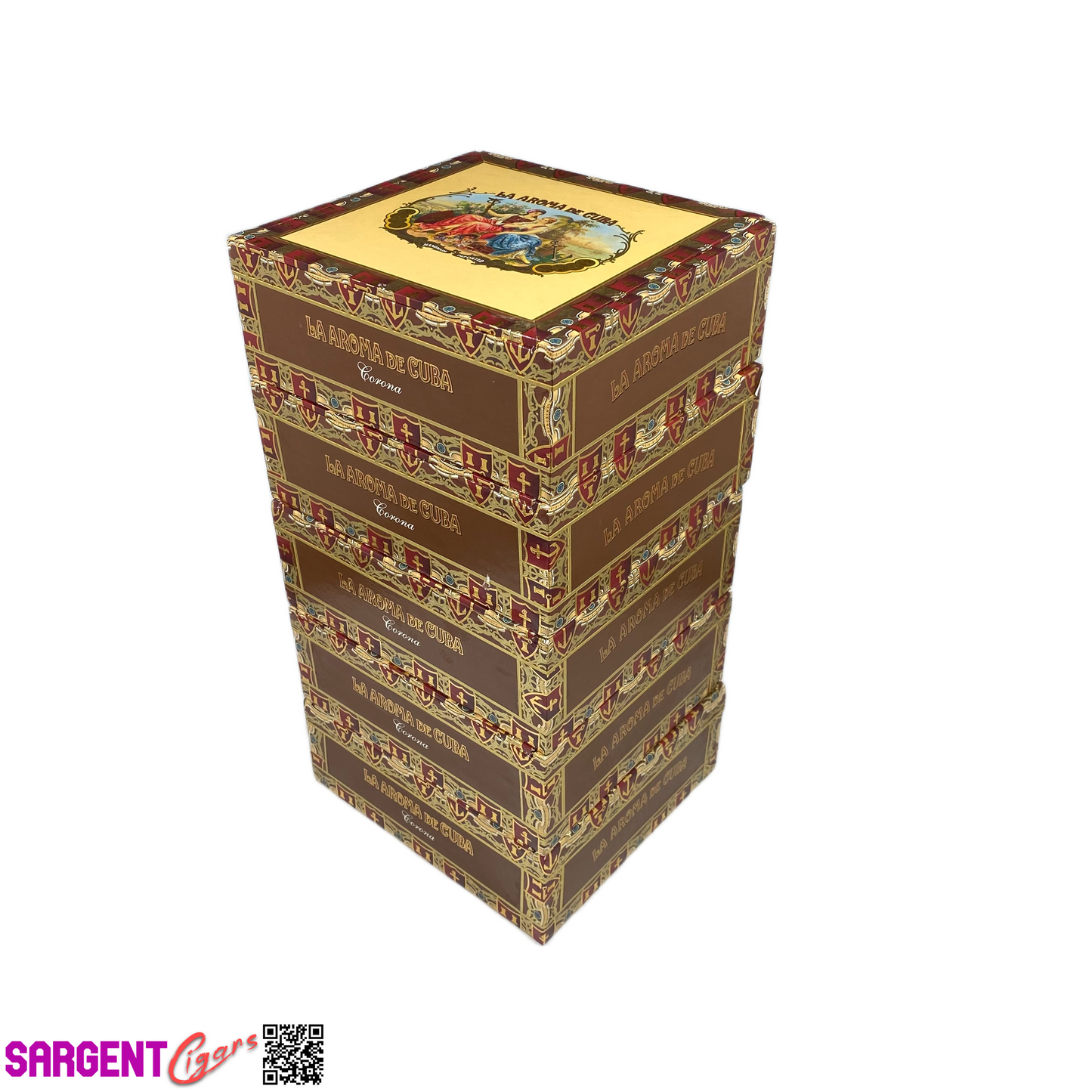 Lot of 5 La Aroma Corona Empty Cigar Boxes 6.75x6x2.5 #103