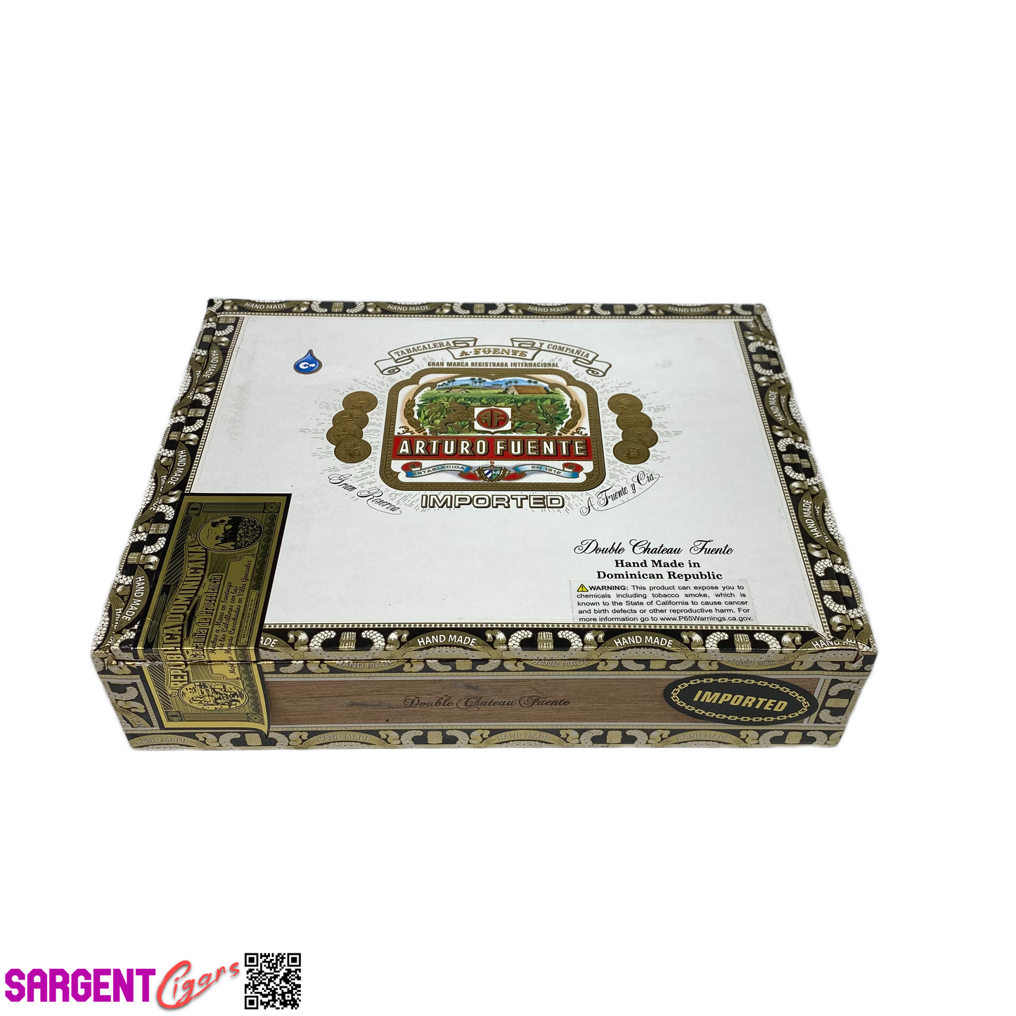 Arturo Fuente Double Chateau Natural Empty Cigar Box 9.5x7.5x2 (1)