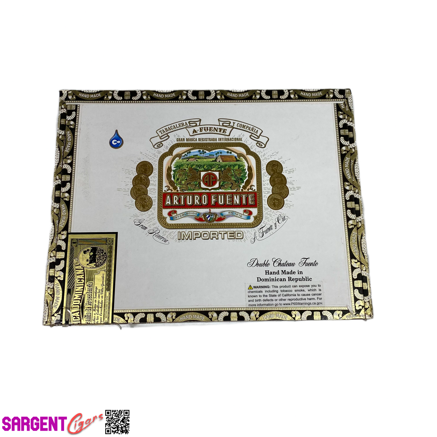 Arturo Fuente Double Chateau Natural Empty Cigar Box 9.5x7.5x2 (1)