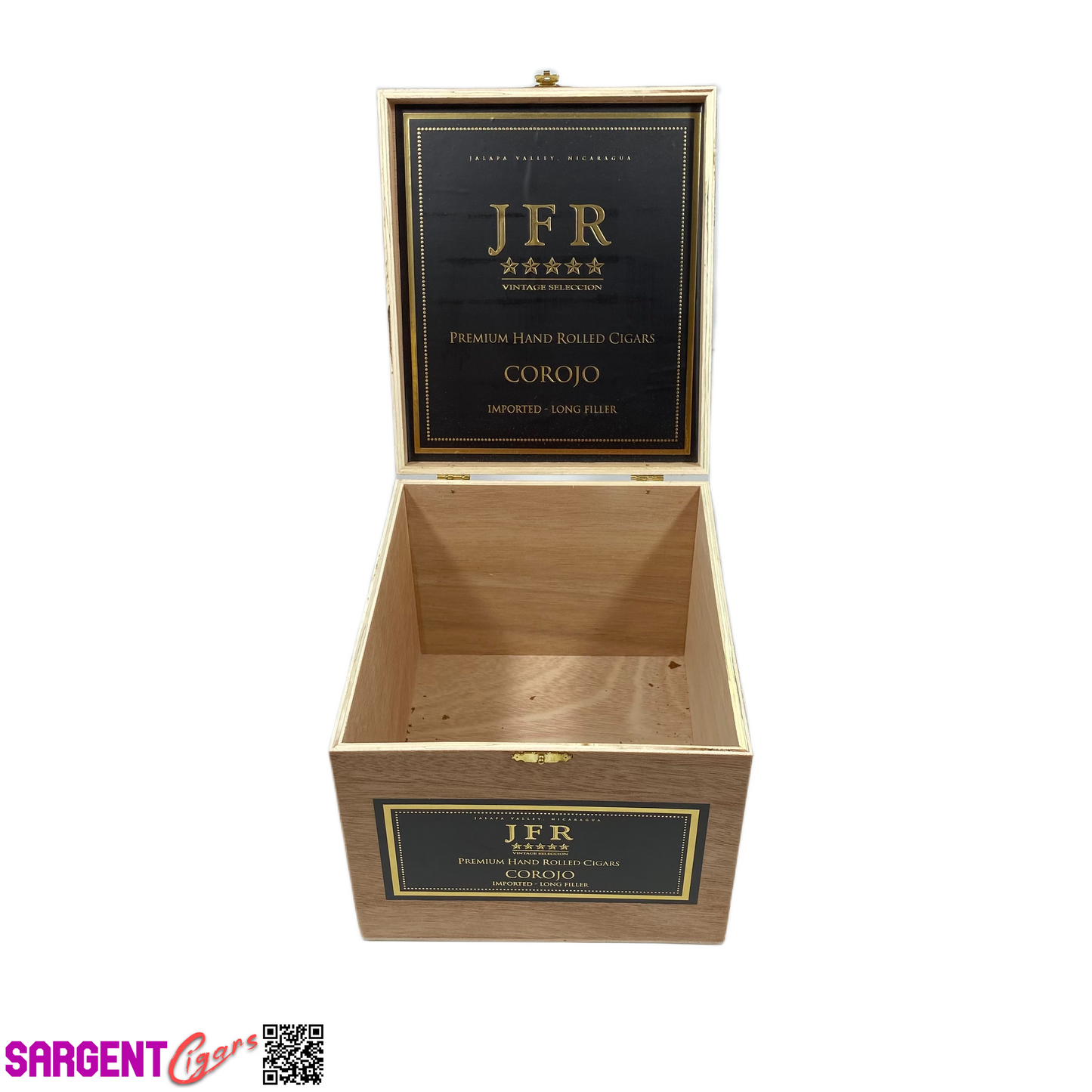 JFR Titan Corojo Empty Wooden Cigar Box 7x8.25x6