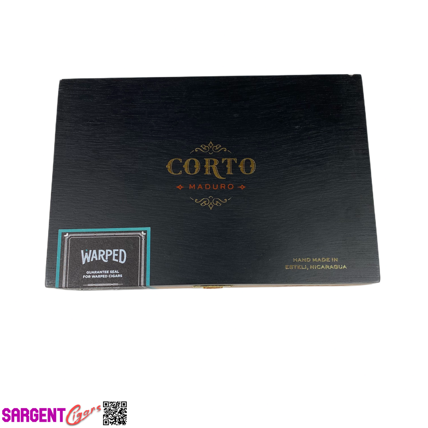 Warped Cigars Corto Maduro Petite Corona Empty Wooden Cigar Box 8x5.5x1.75