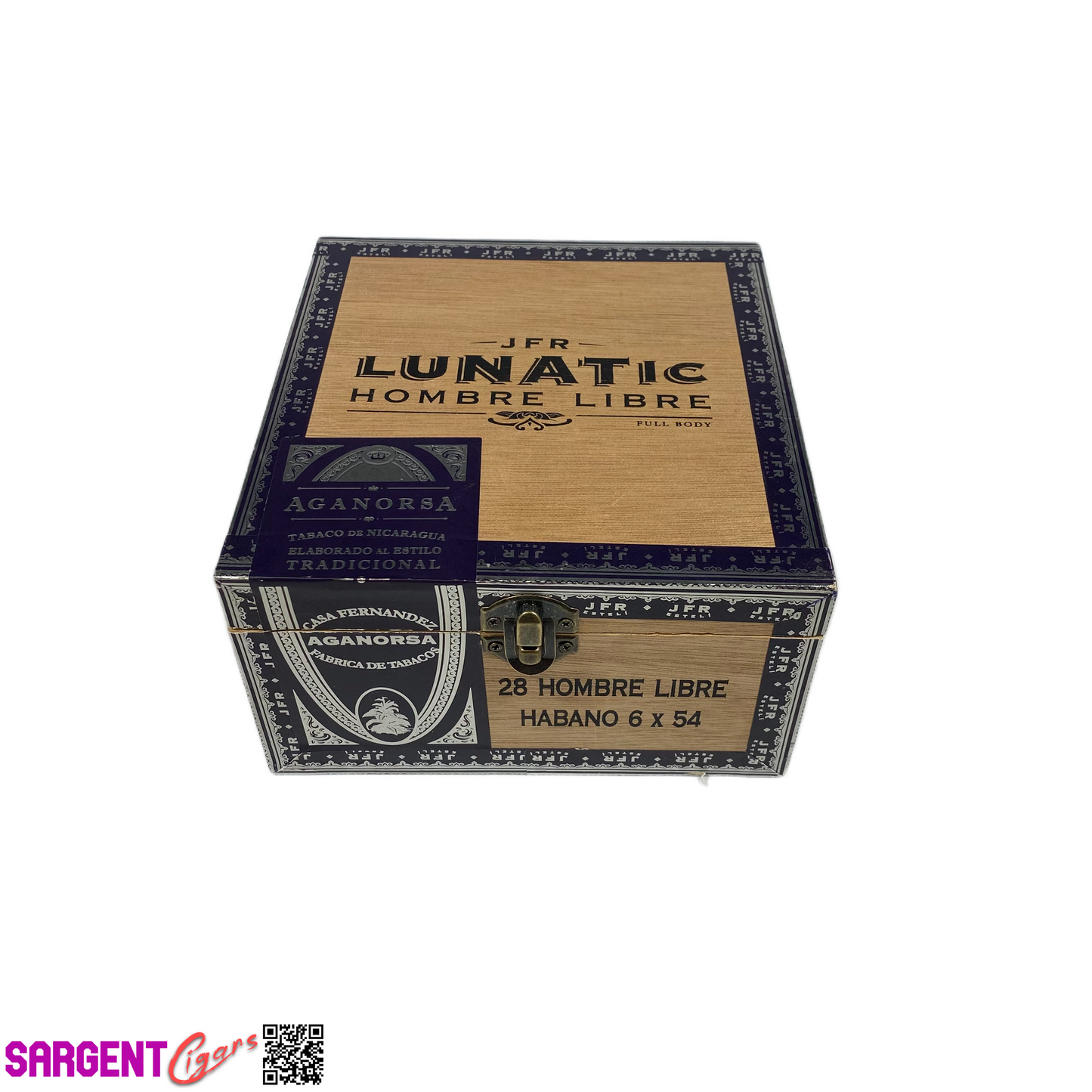 JFR Lunatic Hombre Libre Empty Wooden Cigar Box 6.5x7x3.5