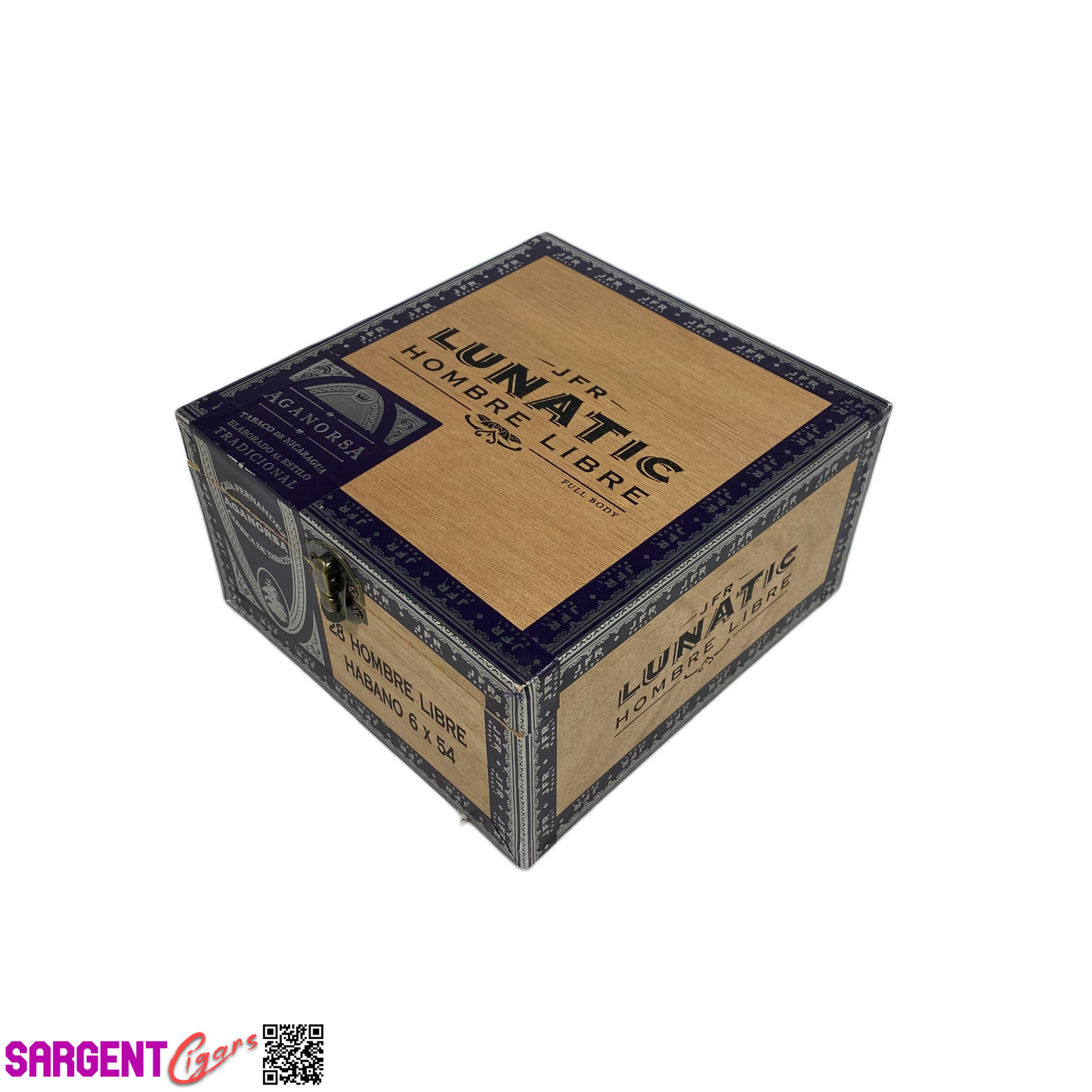 JFR Lunatic Hombre Libre Empty Wooden Cigar Box 6.5x7x3.5