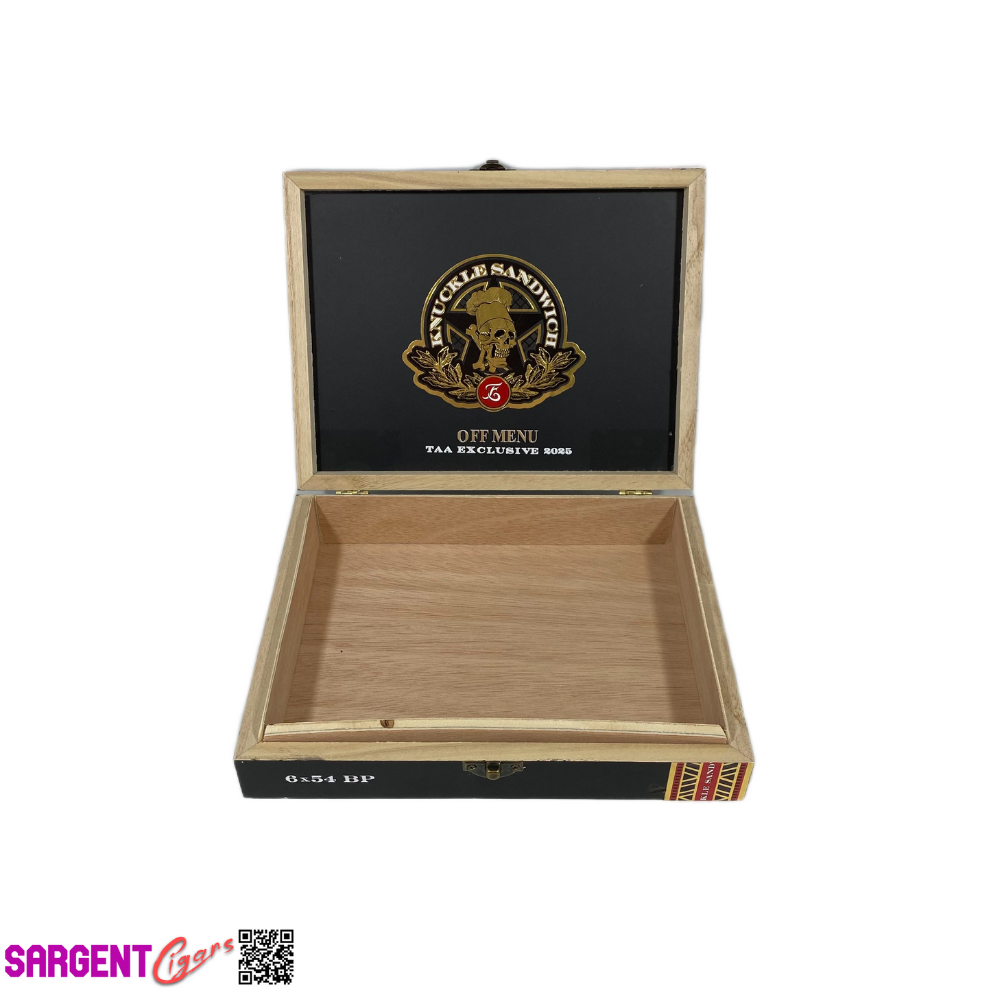 Guy Fieri Knuckle Sandwich Off Menu Toro Empty Wooden Cigar Box 9.25x7.25x2 (1)