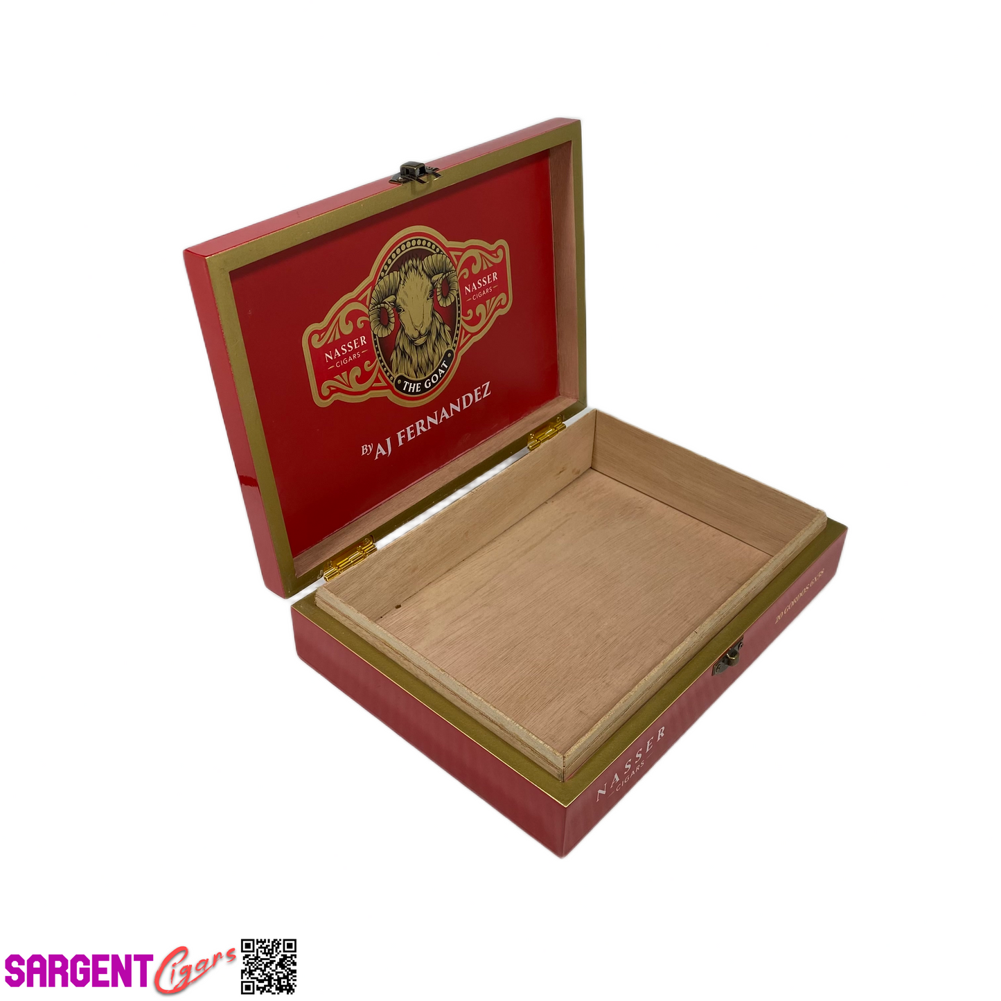Nasser The Goat Gordo Empty Wooden Cigar Box 10x7.25x2.25