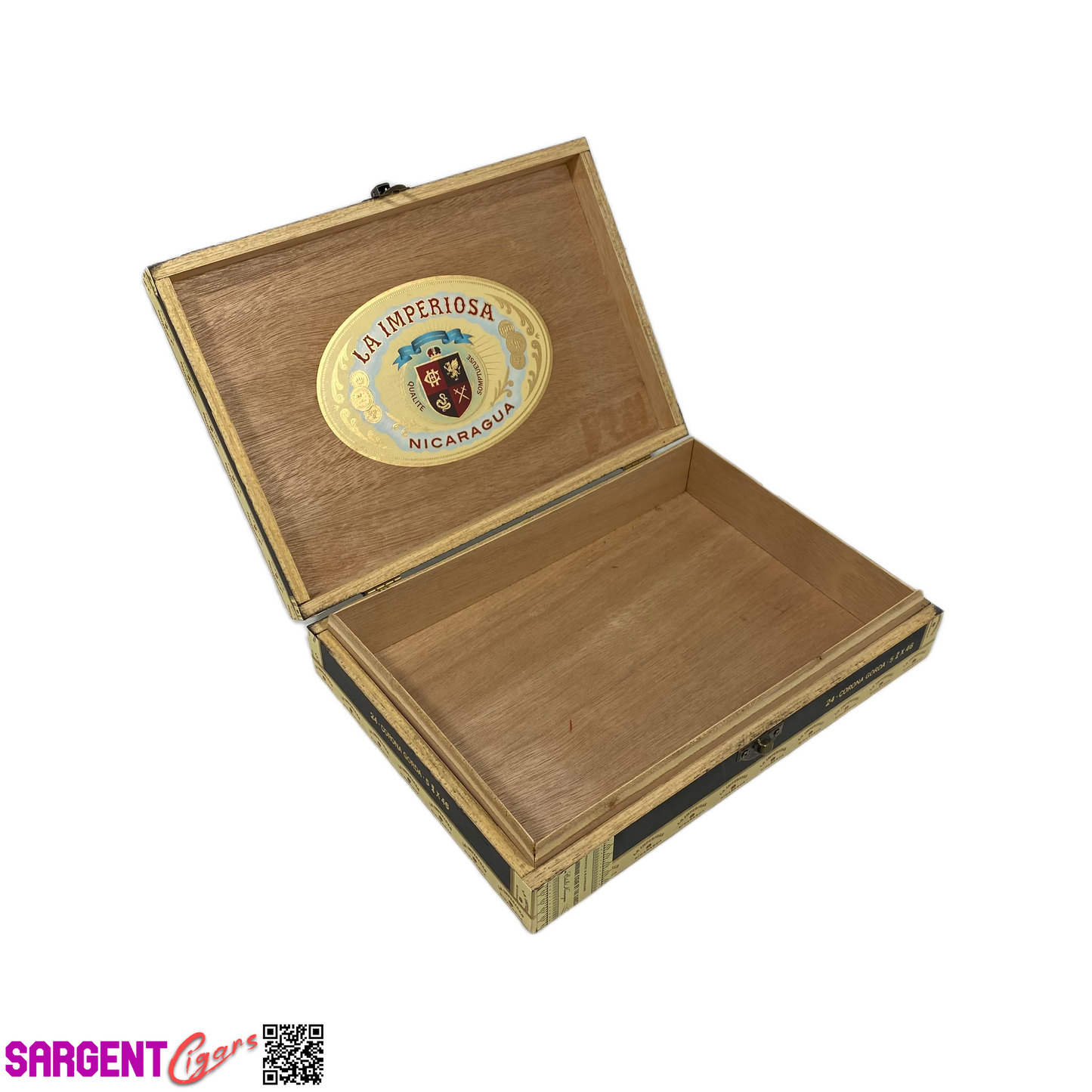 La Imperiosa Corona Gorda Empty Wooden Cigar Box 9.5x6.75x2