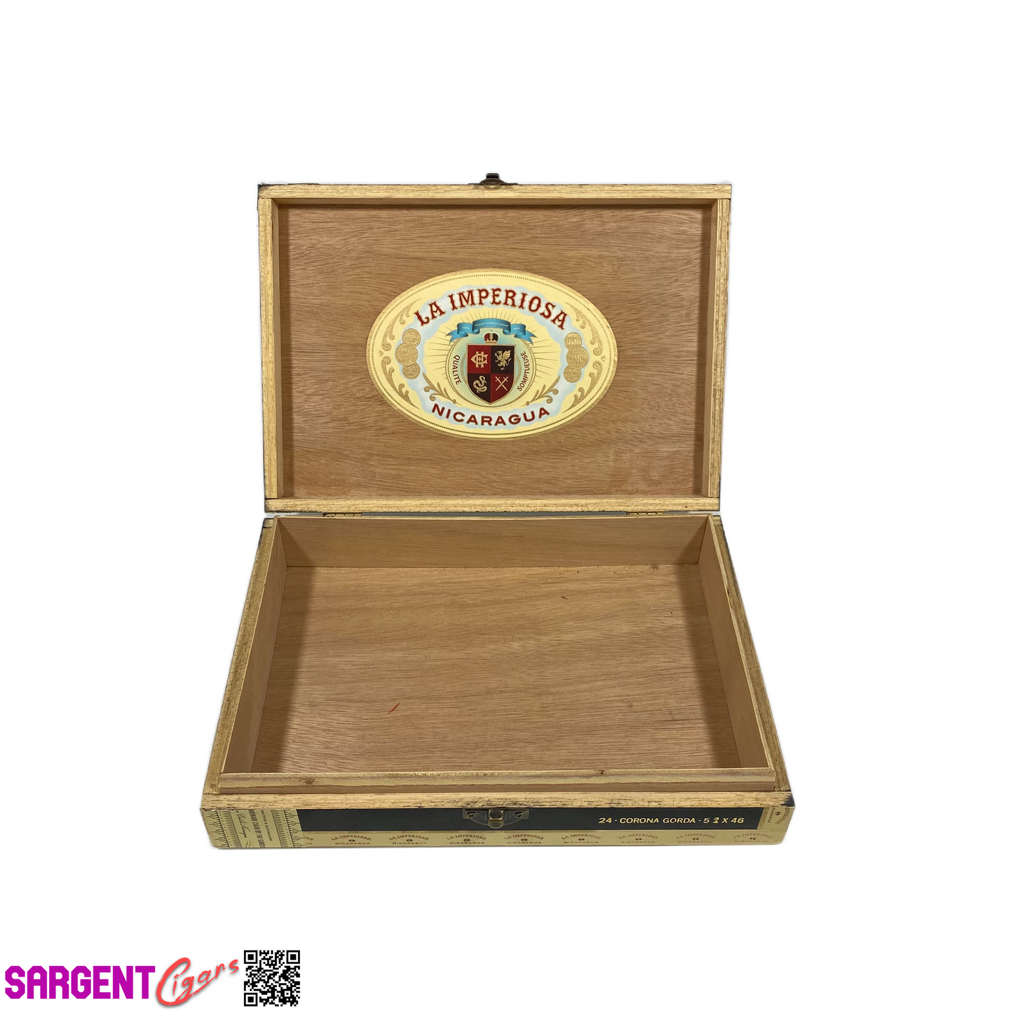 La Imperiosa Corona Gorda Empty Wooden Cigar Box 9.5x6.75x2