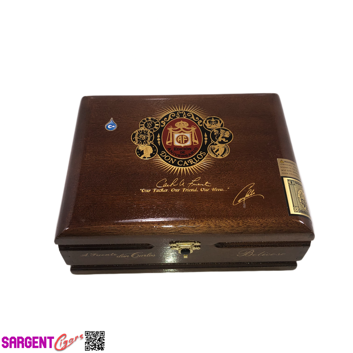 Arturo Fuente Don Carlos Belicoso Empty Wooden Cigar Box 8.25x6.25x3.25