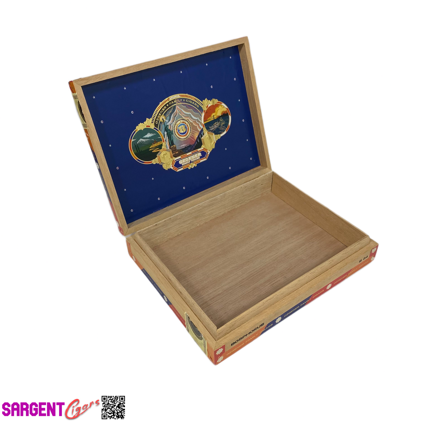 Ozgener B54 Empty Wooden Cigar Box 9.75x7.75x1.75