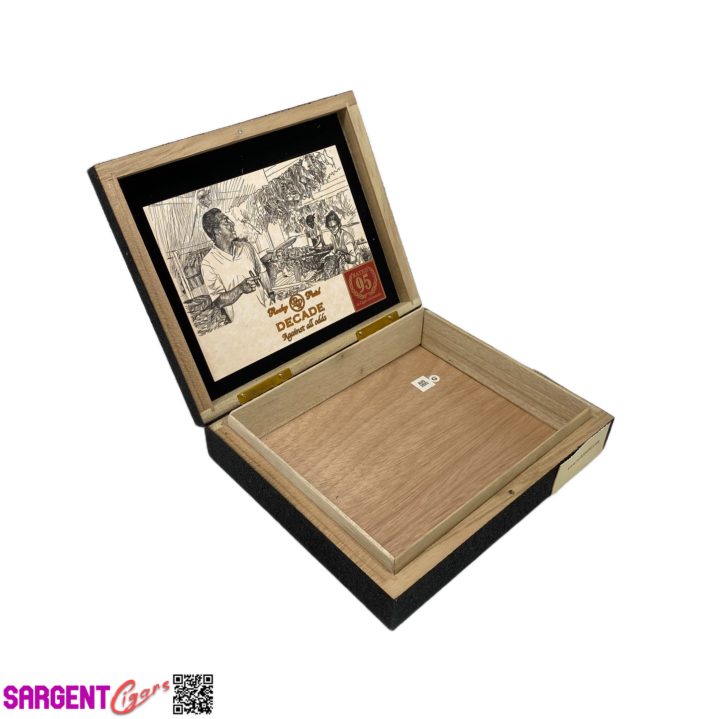 Rocky Patel Decade Toro Empty Wooden Cigar Box 9.5x8x2