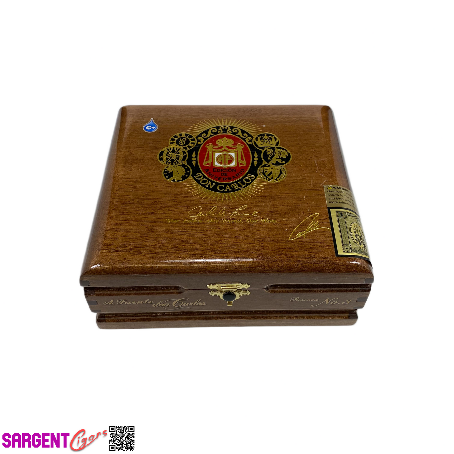 Arturo Fuente Don Carlos No3 Empty Wooden Cigar Box 7x6.25x2.75