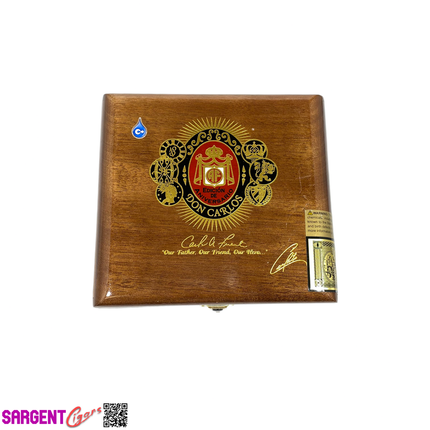 Arturo Fuente Don Carlos No3 Empty Wooden Cigar Box 7x6.25x2.75