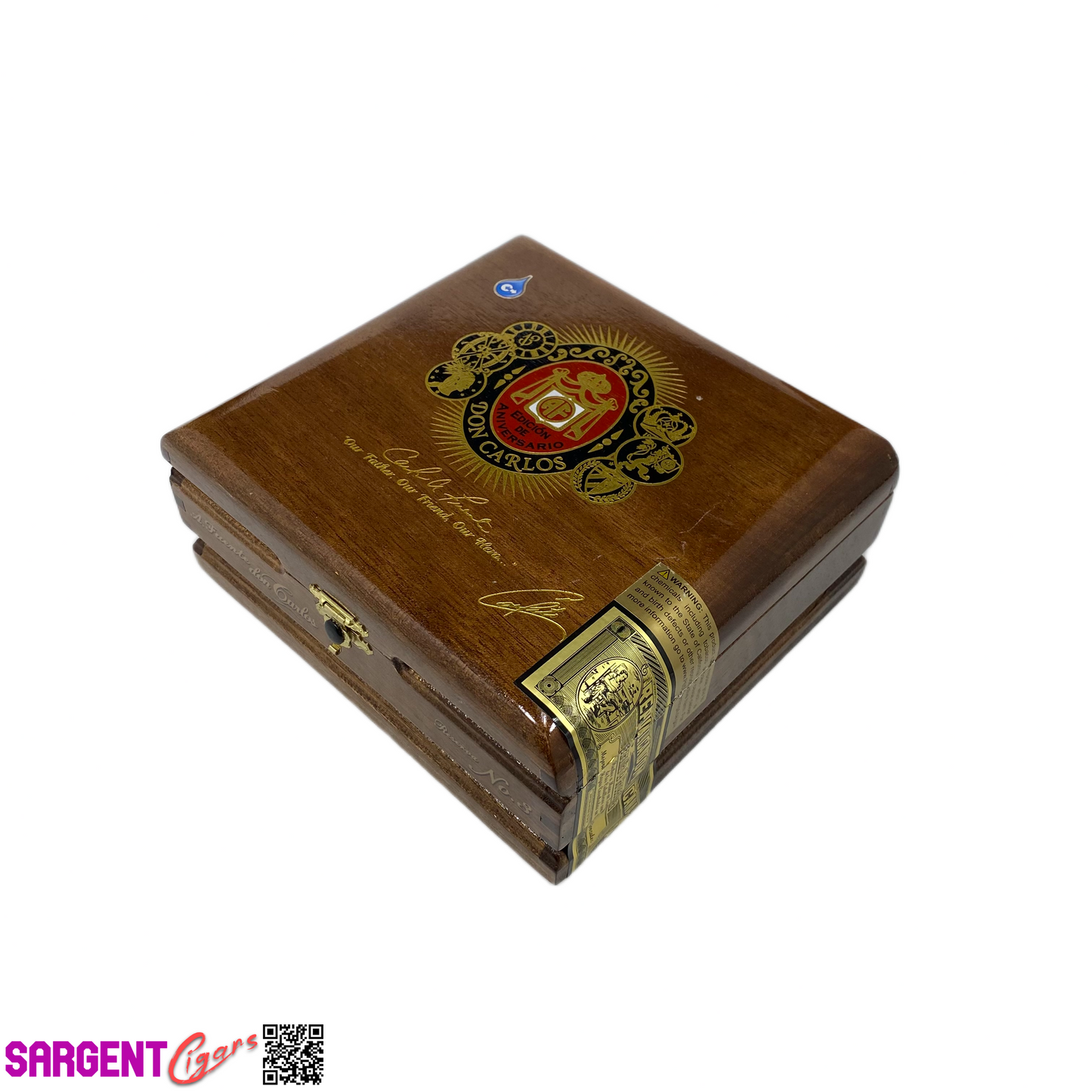 Arturo Fuente Don Carlos No3 Empty Wooden Cigar Box 7x6.25x2.75