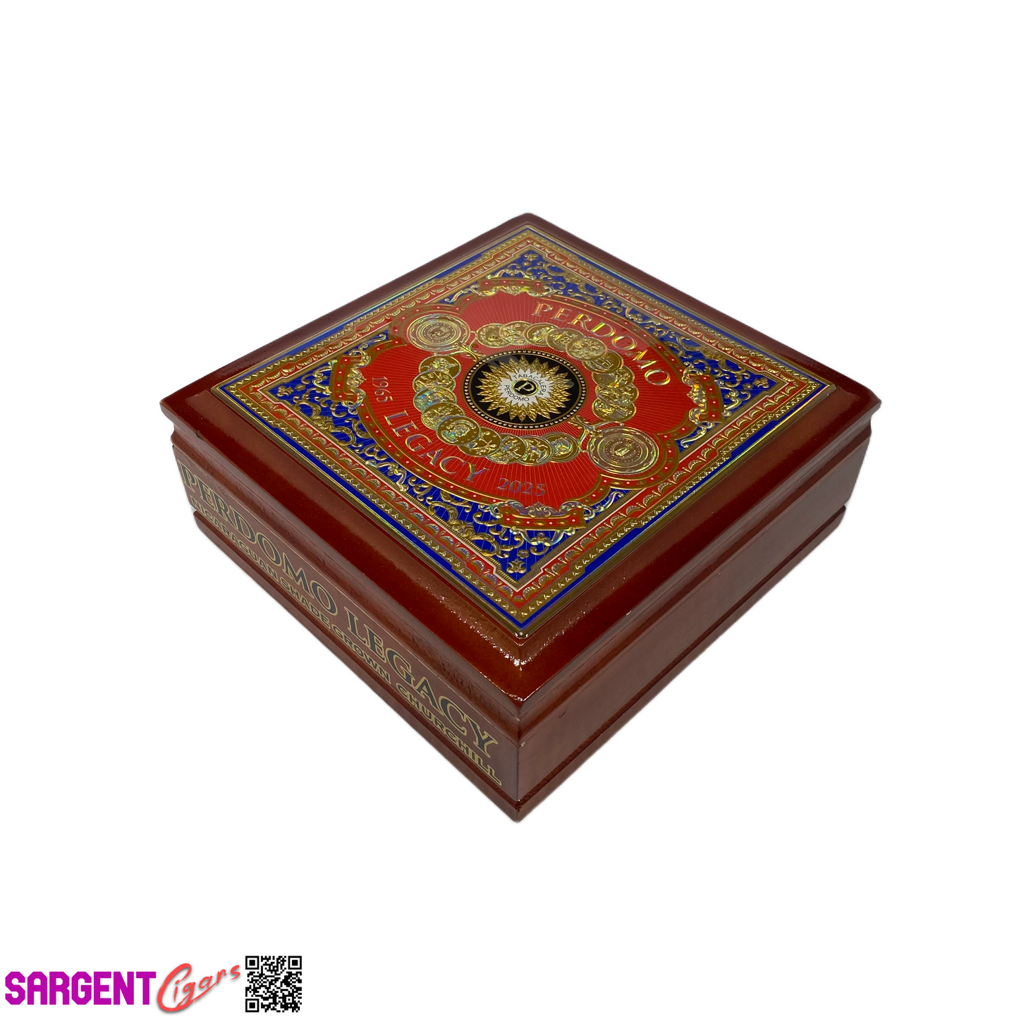 Perdomo Legacy Shade Churchill Empty Wooden Cigar Box 8x8.5x3.25