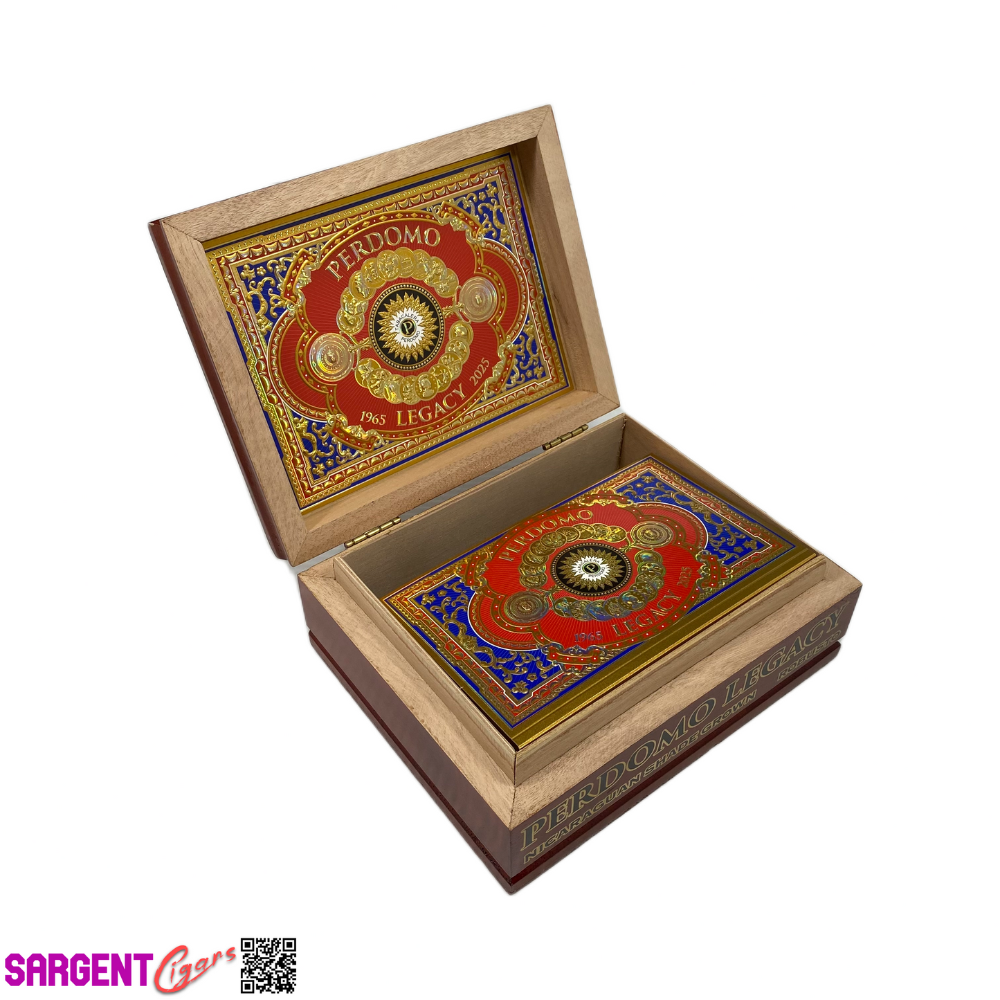 Perdomo Legacy Shade Robusto Empty Wooden Cigar Box 8x6.25x3.25