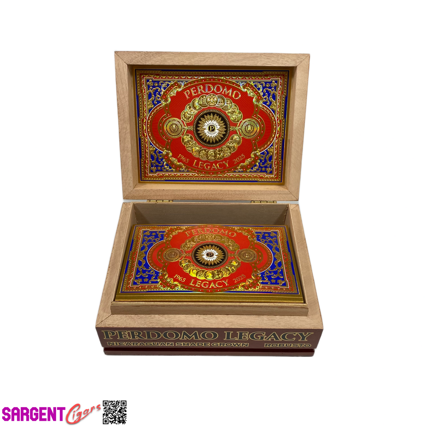 Perdomo Legacy Shade Robusto Empty Wooden Cigar Box 8x6.25x3.25