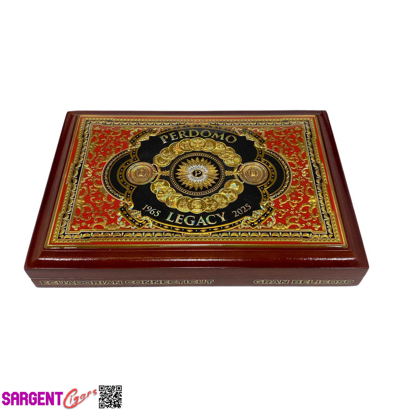 Perdomo Legacy Connecticut Belicoso Empty Wooden Cigar Box 10.75x7.25x1.5