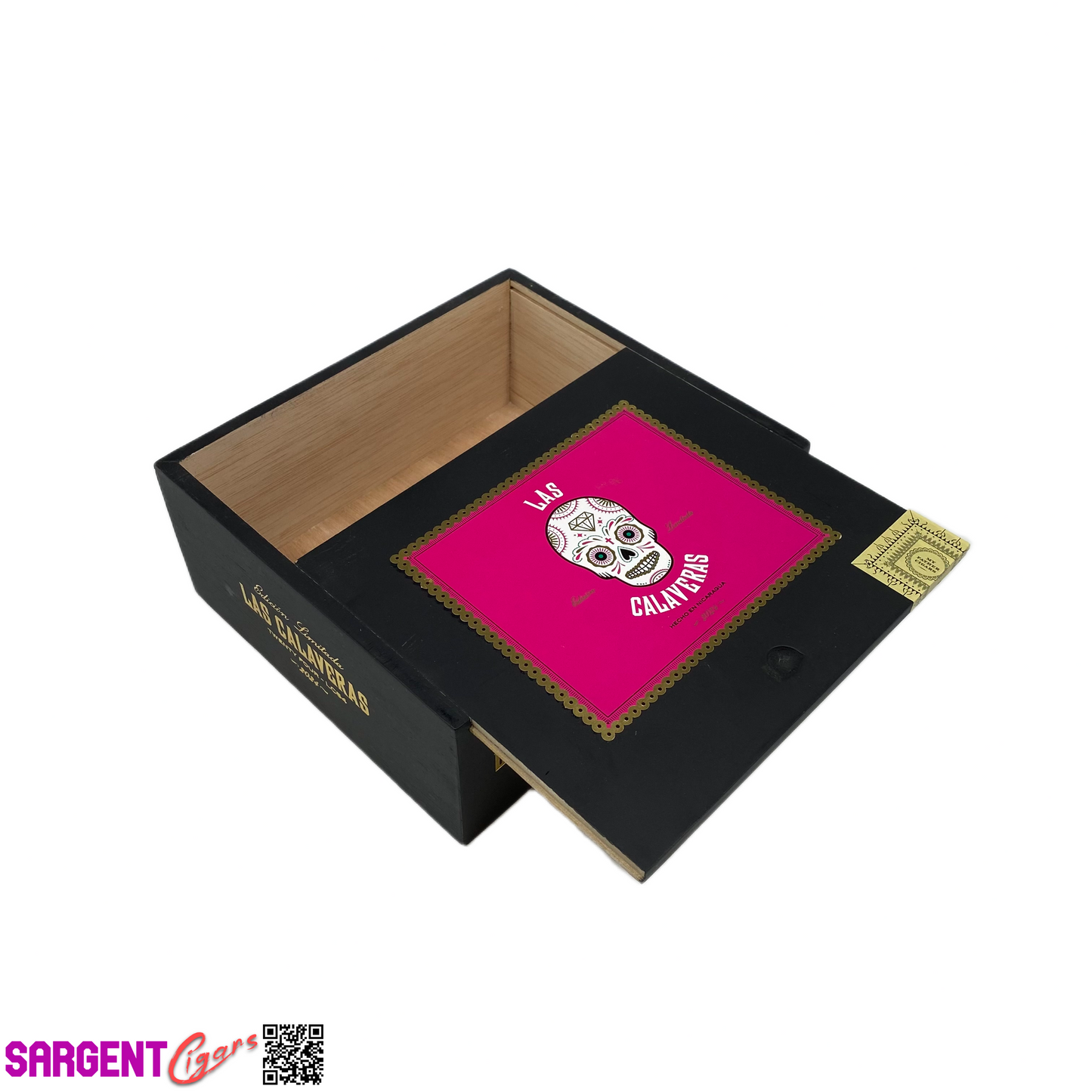 Las Calaveras 2024 LC54 Empty Wooden Cigar Box 7.5x6.75x3