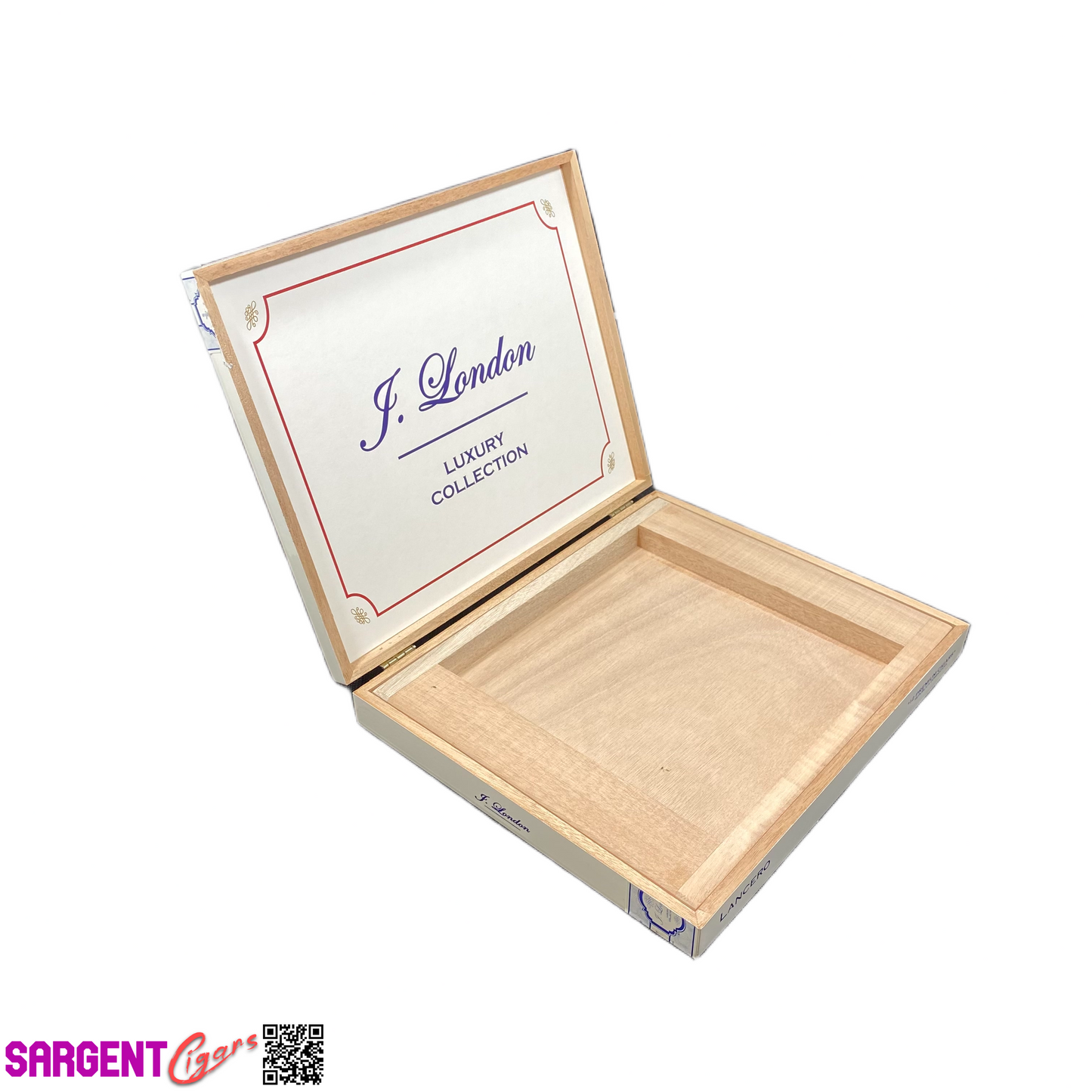 J London Luxury Collection Lancero Empty Wooden Cigar Box 11.25x9.5x1.5