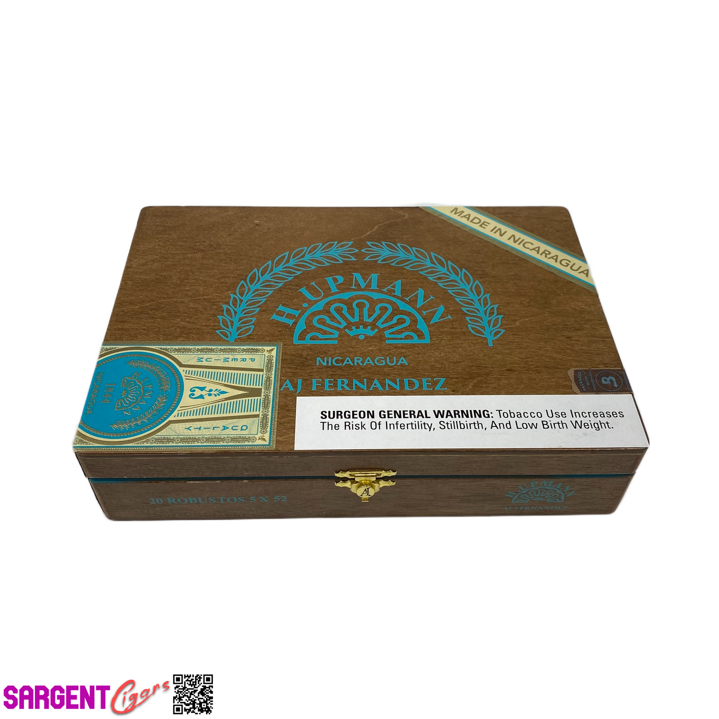 H Upmann Nicaragua Robusto Empty Wooden Cigar Box 9x6.5x2