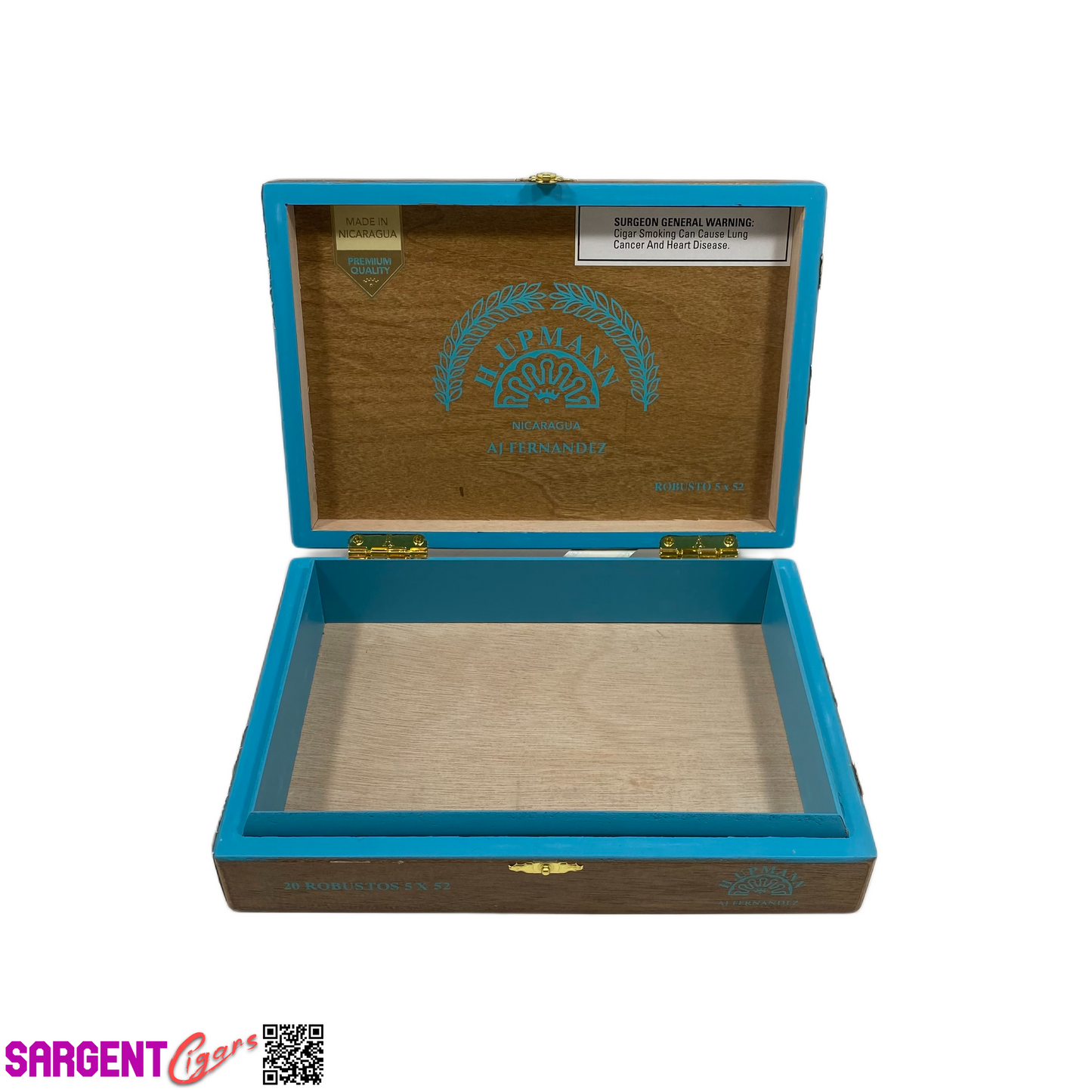 H Upmann Nicaragua Robusto Empty Wooden Cigar Box 9x6.5x2