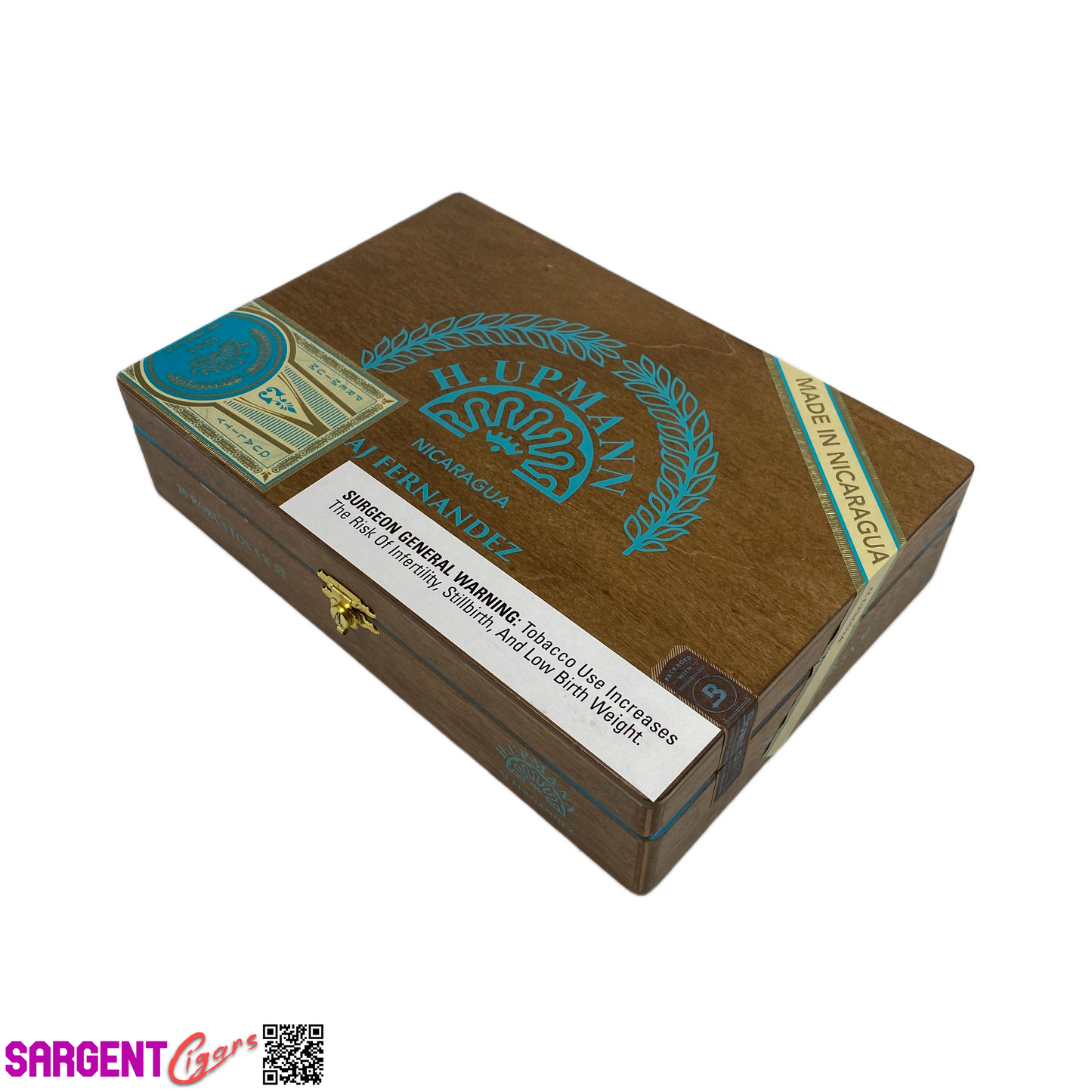 H Upmann Nicaragua Robusto Empty Wooden Cigar Box 9x6.5x2