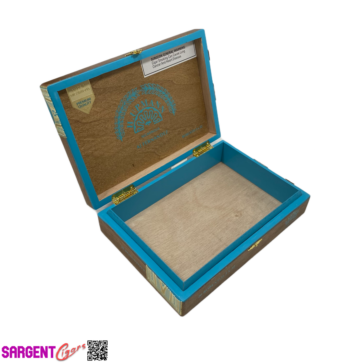 H Upmann Nicaragua Robusto Empty Wooden Cigar Box 9x6.5x2