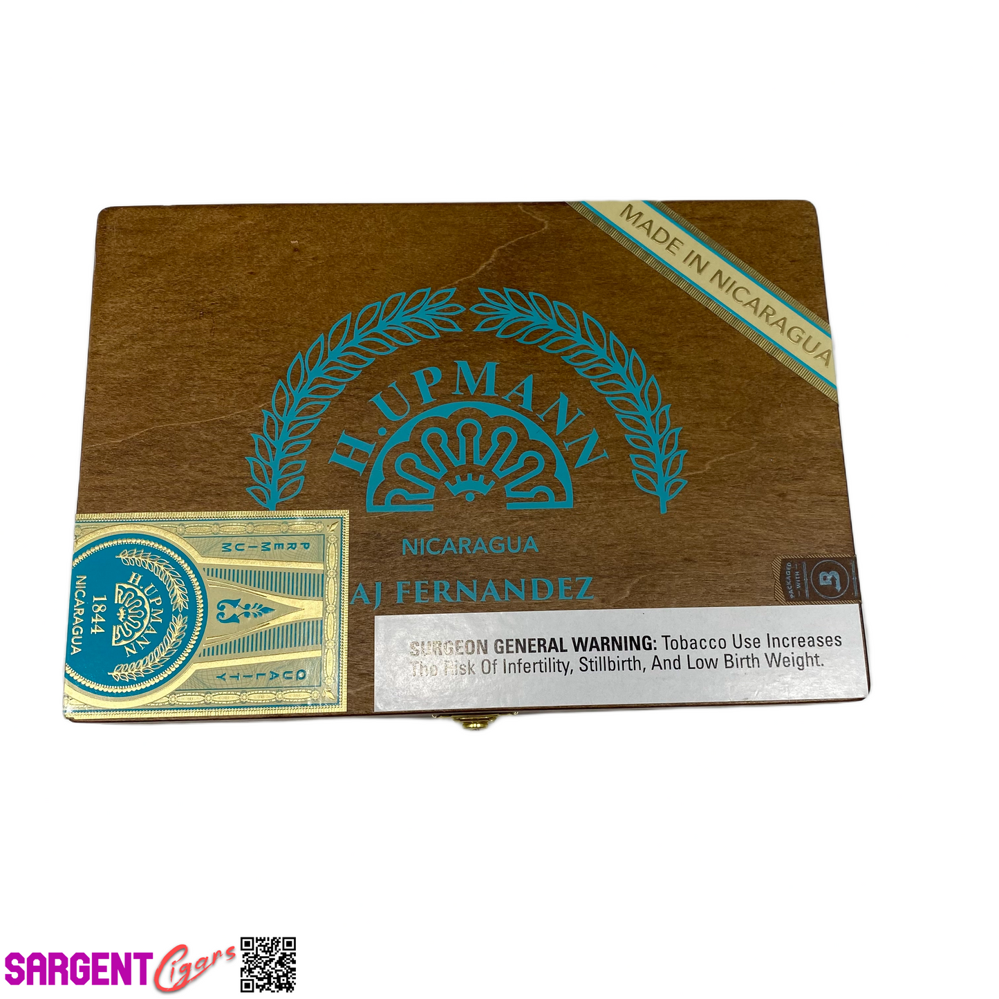 H Upmann Nicaragua Robusto Empty Wooden Cigar Box 9x6.5x2