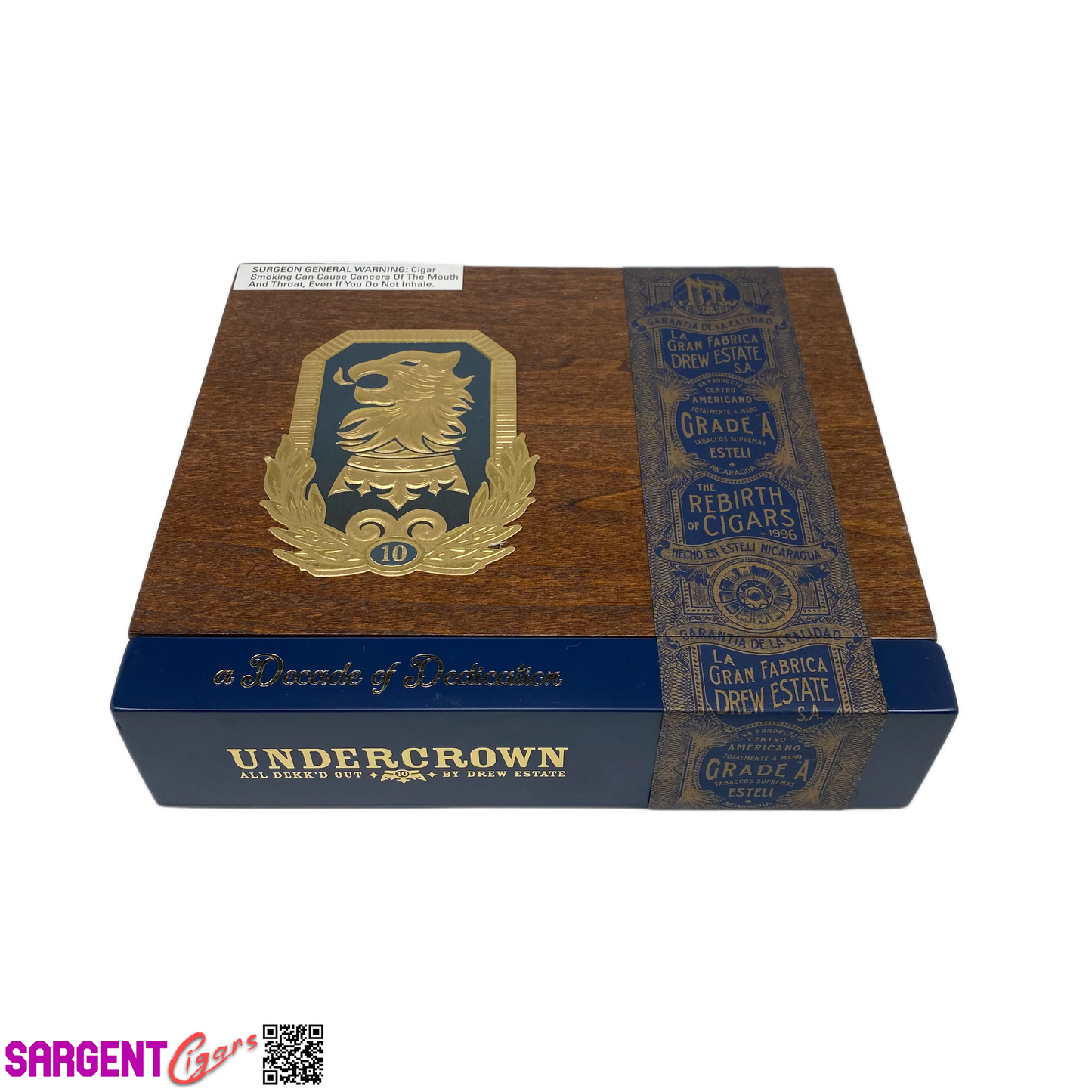 Undercrown 10 Toro Empty Wooden Cigar Box 9x8x2