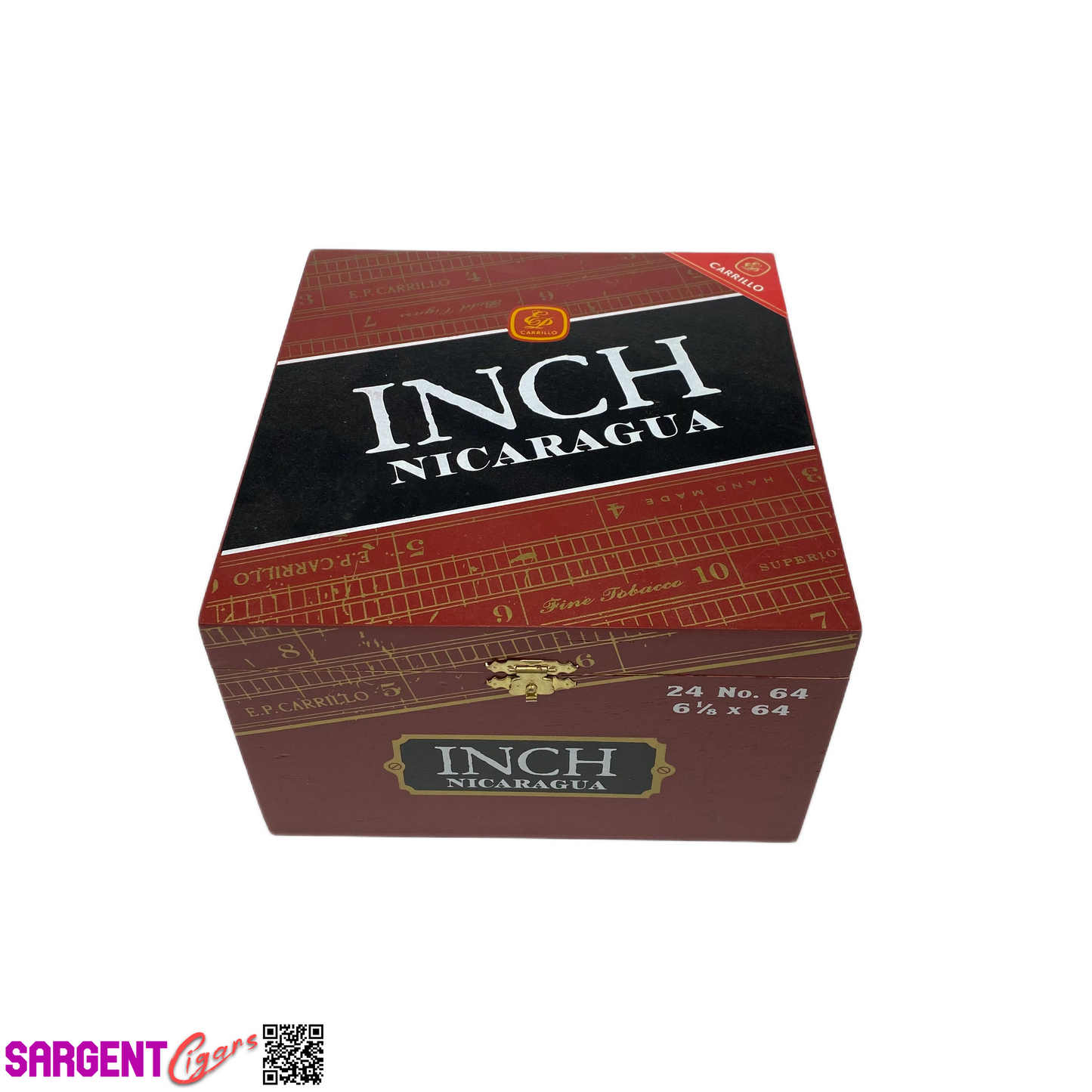 Ep Carrillo Inch No64 Empty Wooden Cigar Box 7x7.5x4.5