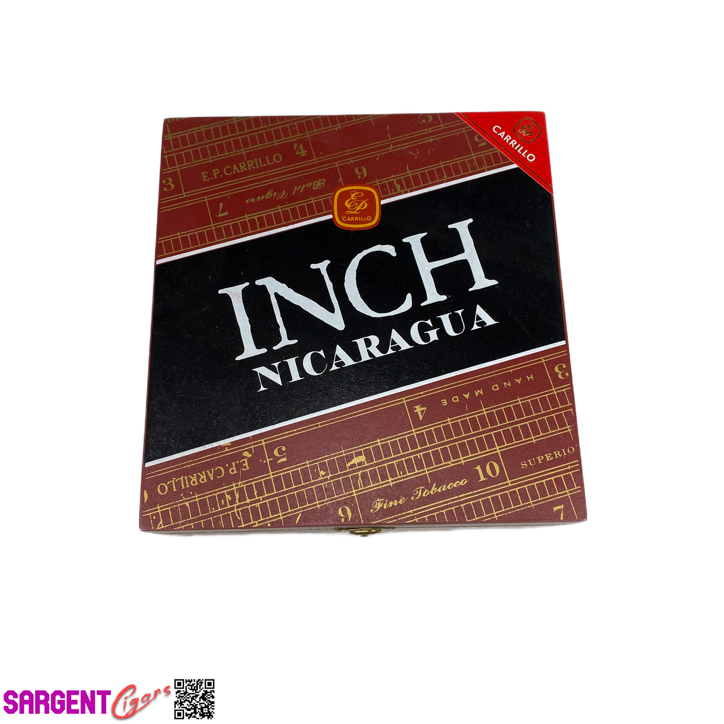Ep Carrillo Inch No64 Empty Wooden Cigar Box 7x7.5x4.5